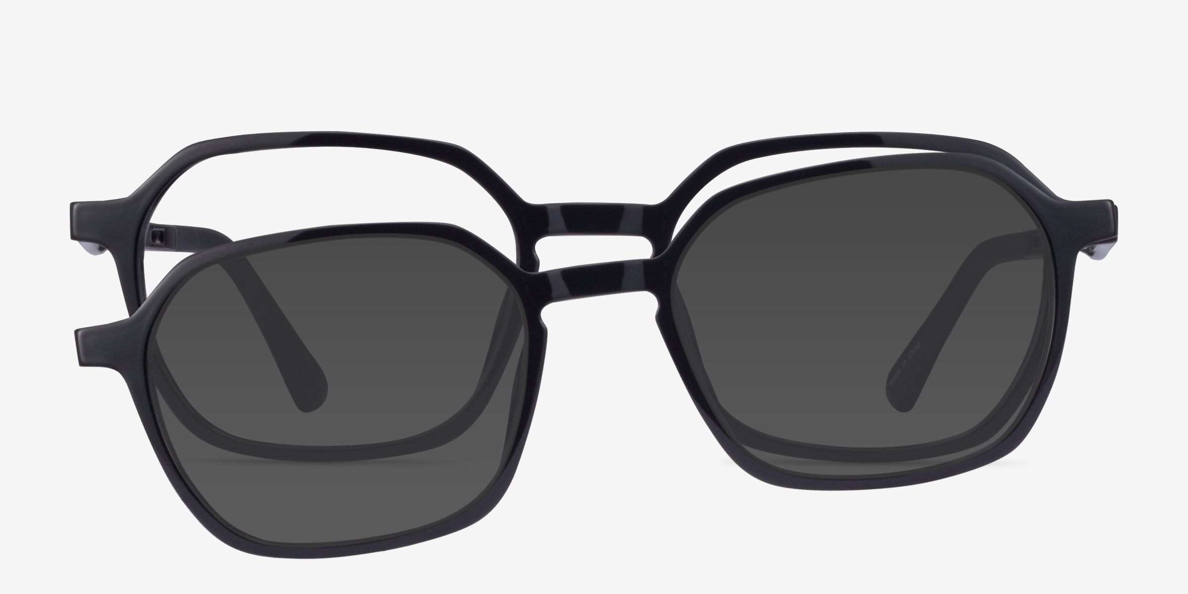 Paseo Clip-On Noir PlastiqueMontures de lunettes de vue d'EyeBuyDirect, Vue de Face