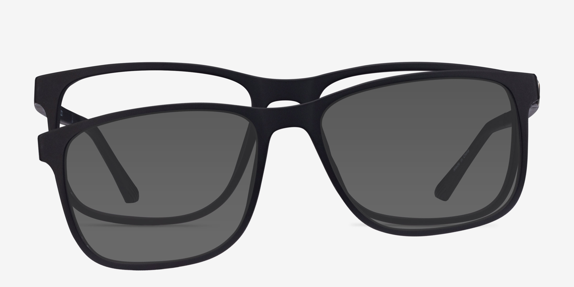 Impetus Clip-On Noir PlastiqueMontures de lunettes de vue d'EyeBuyDirect, Vue de Face