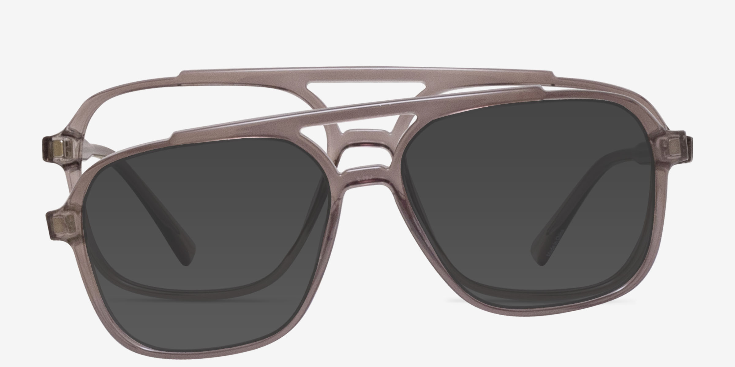 Hooper Clip-On Gris PlastiqueMontures de lunettes de vue d'EyeBuyDirect, Vue de Face