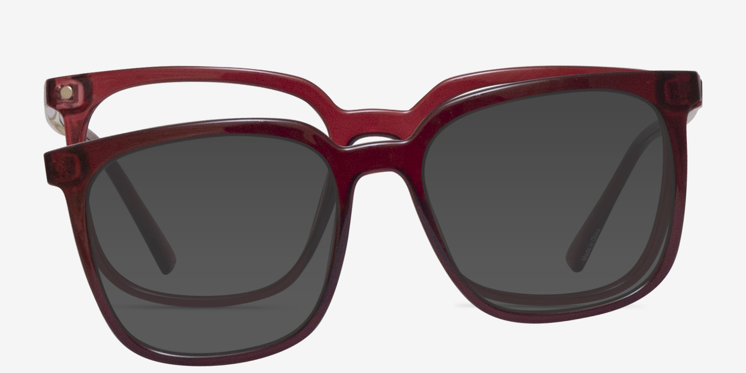 Coppi Clip-On Rouge PlastiqueMontures de lunettes de vue d'EyeBuyDirect, Vue de Face