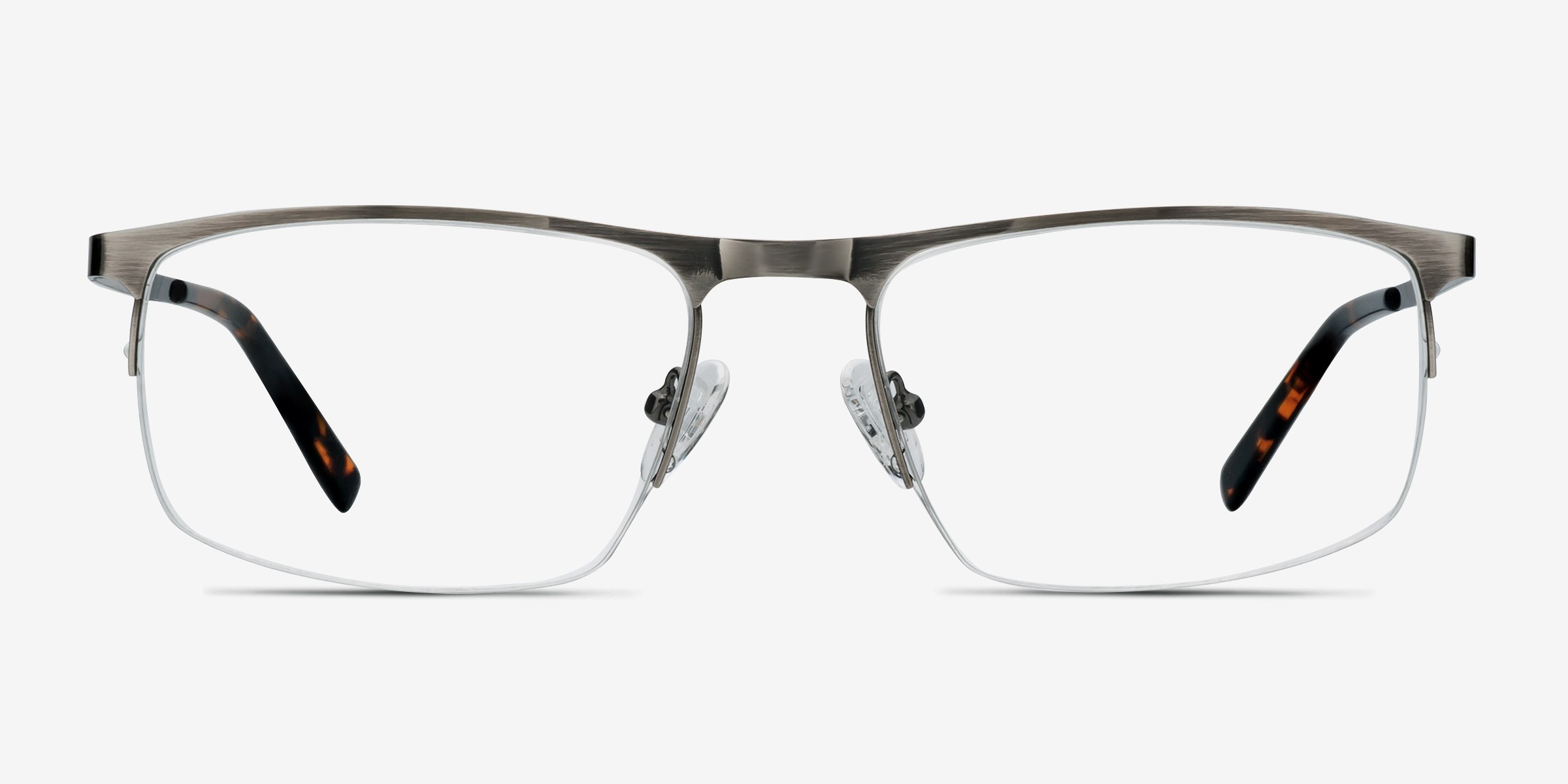 Wayne Gunmetal Silver MétalMontures de lunettes de vue d'EyeBuyDirect, Vue de Face