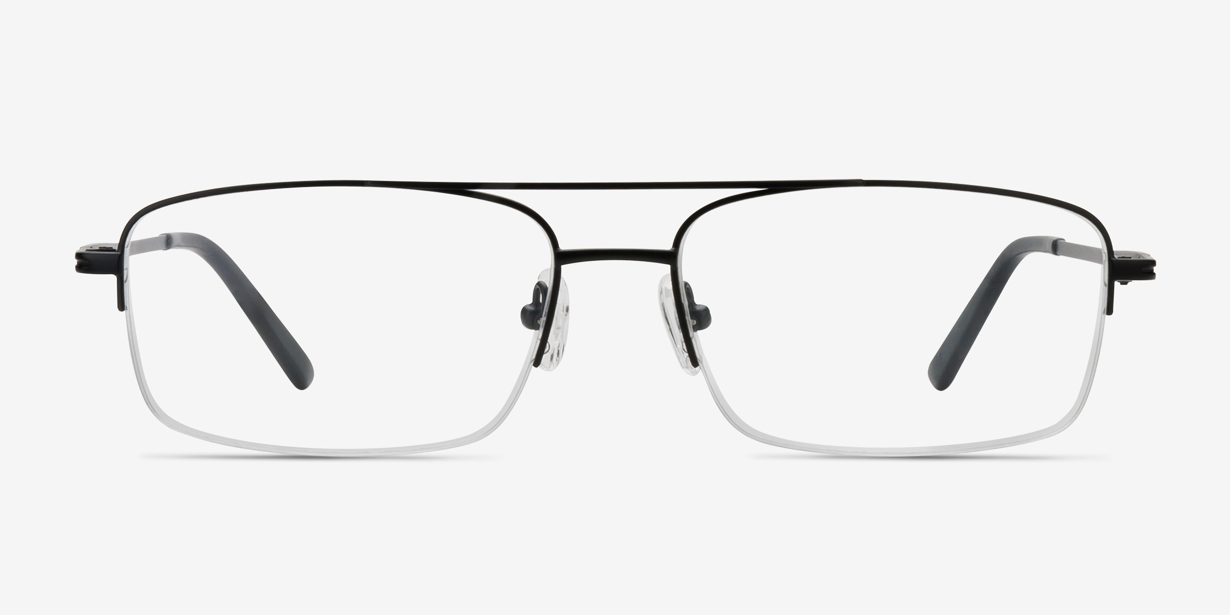 Inlet Noir MétalMontures de lunettes de vue d'EyeBuyDirect, Vue de Face