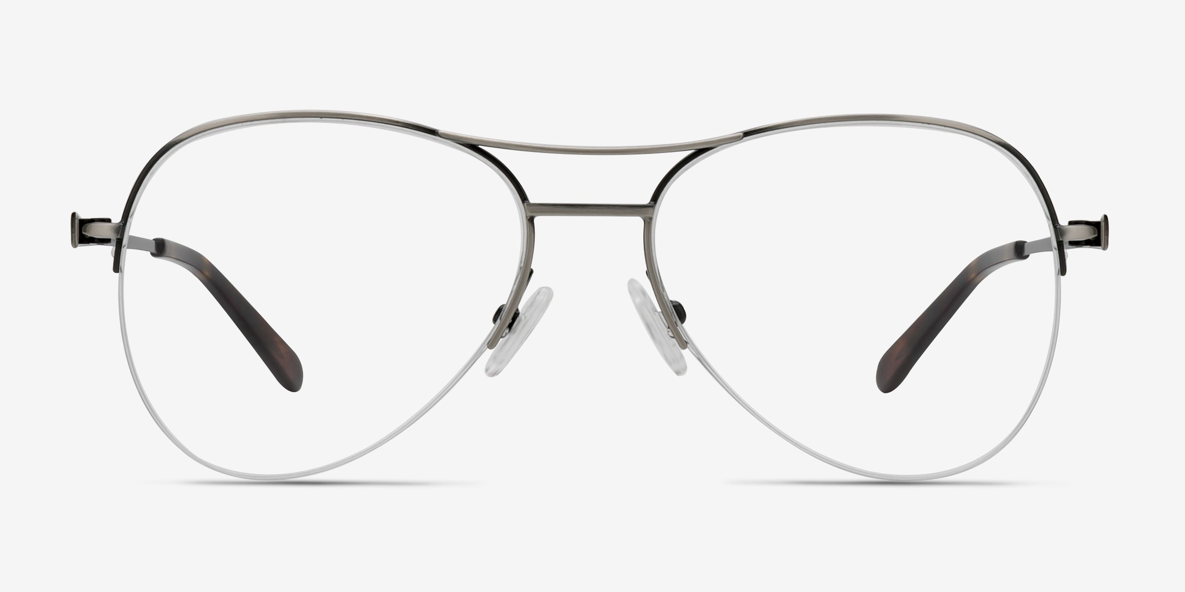 Dash Gunmetal MétalMontures de lunettes de vue d'EyeBuyDirect, Vue de Face