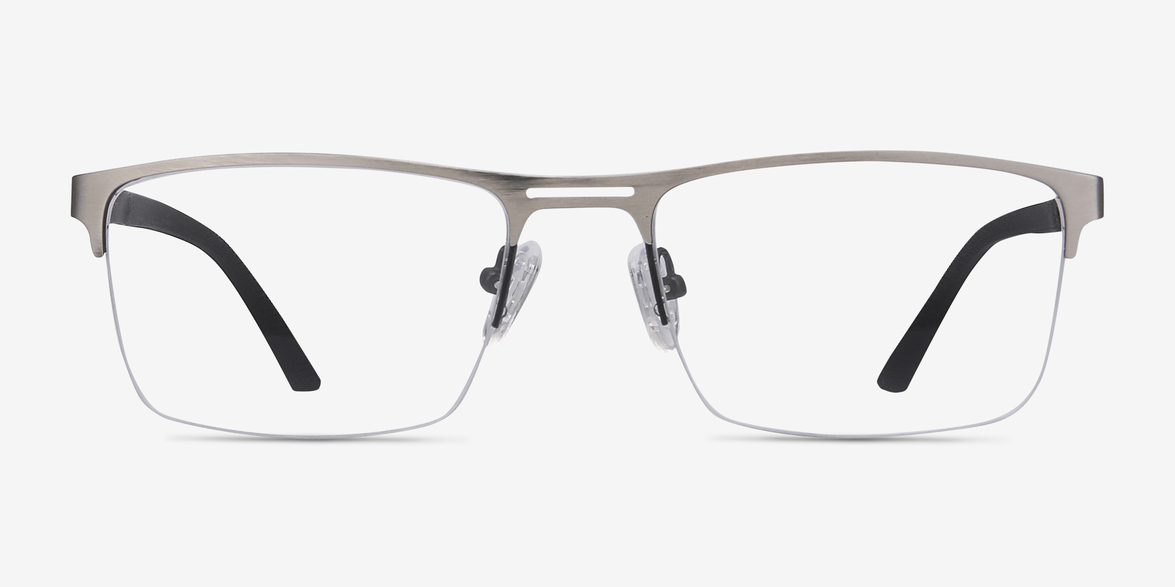 Cavalier Gunmetal MétalMontures de lunettes de vue d'EyeBuyDirect, Vue de Face