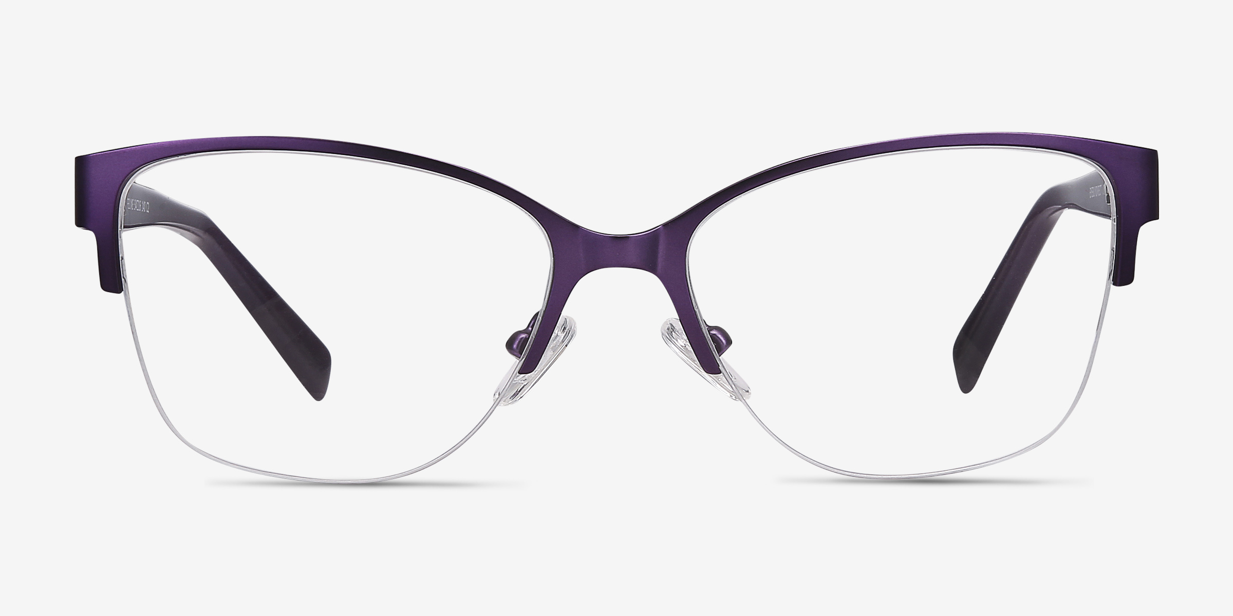 Feline Violet Acetate-metalMontures de lunettes de vue d'EyeBuyDirect, Vue de Face