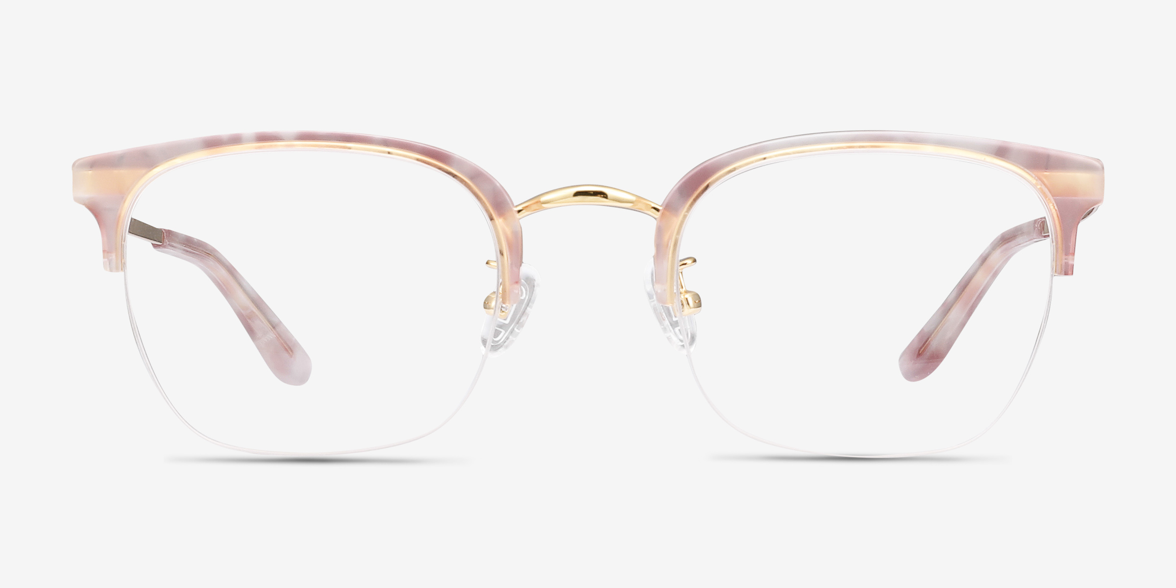 Curie Rose Acetate-metalMontures de lunettes de vue d'EyeBuyDirect, Vue de Face