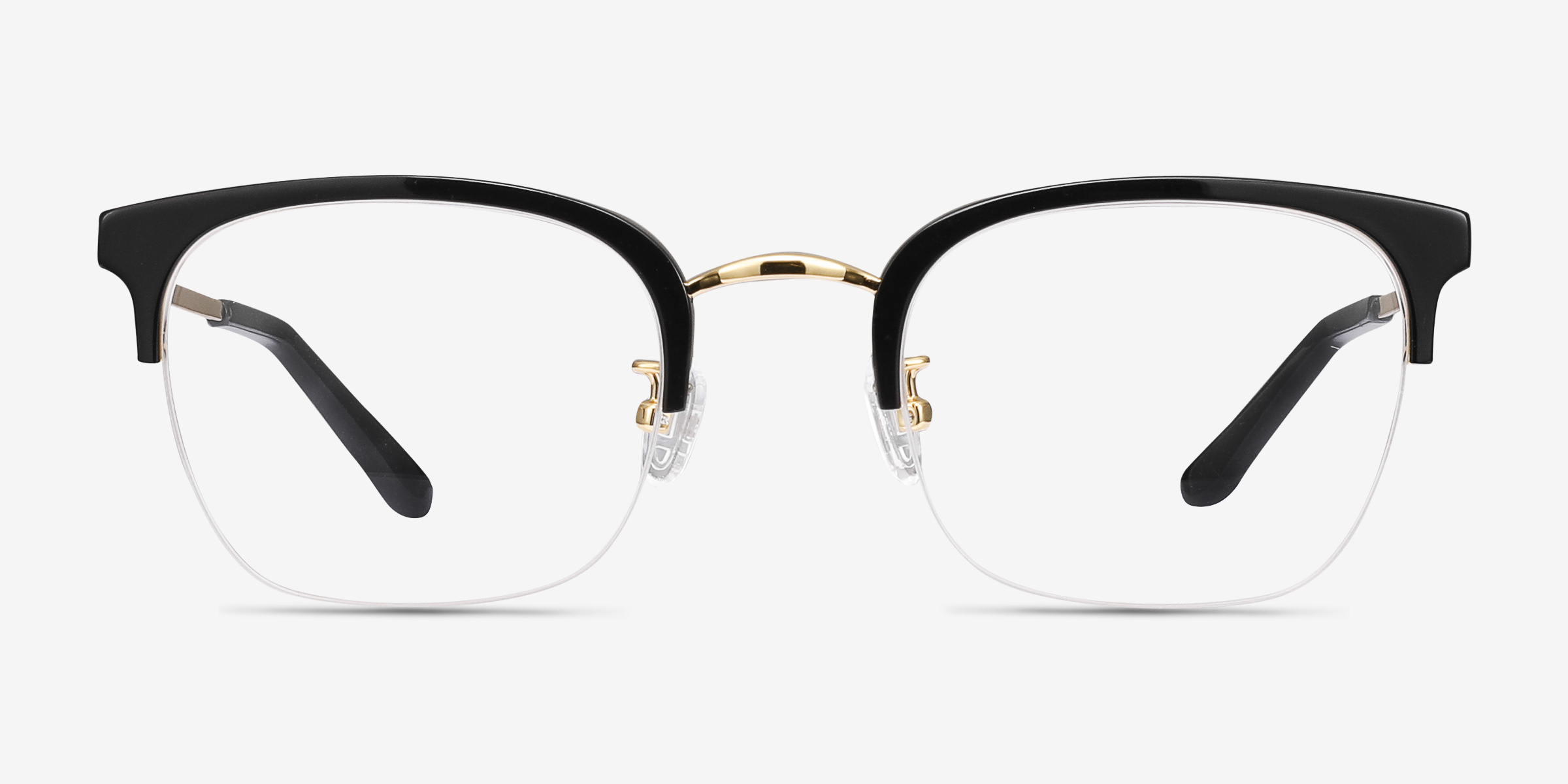 Curie Noir Acetate-metalMontures de lunettes de vue d'EyeBuyDirect, Vue de Face