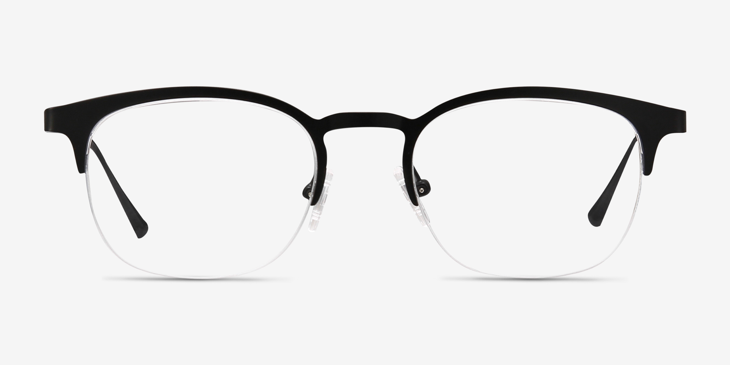 Hemisphere Noir MétalMontures de lunettes de vue d'EyeBuyDirect, Vue de Face