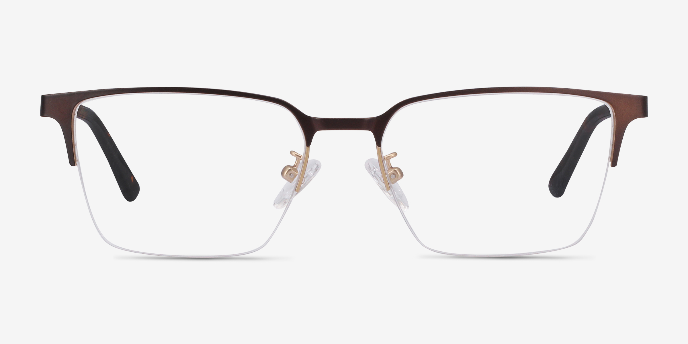 Brink Brun MétalMontures de lunettes de vue d'EyeBuyDirect, Vue de Face