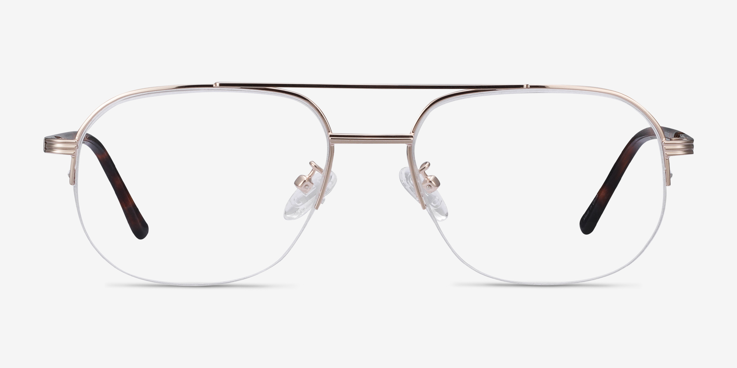 Carlson Doré Acetate-metalMontures de lunettes de vue d'EyeBuyDirect, Vue de Face