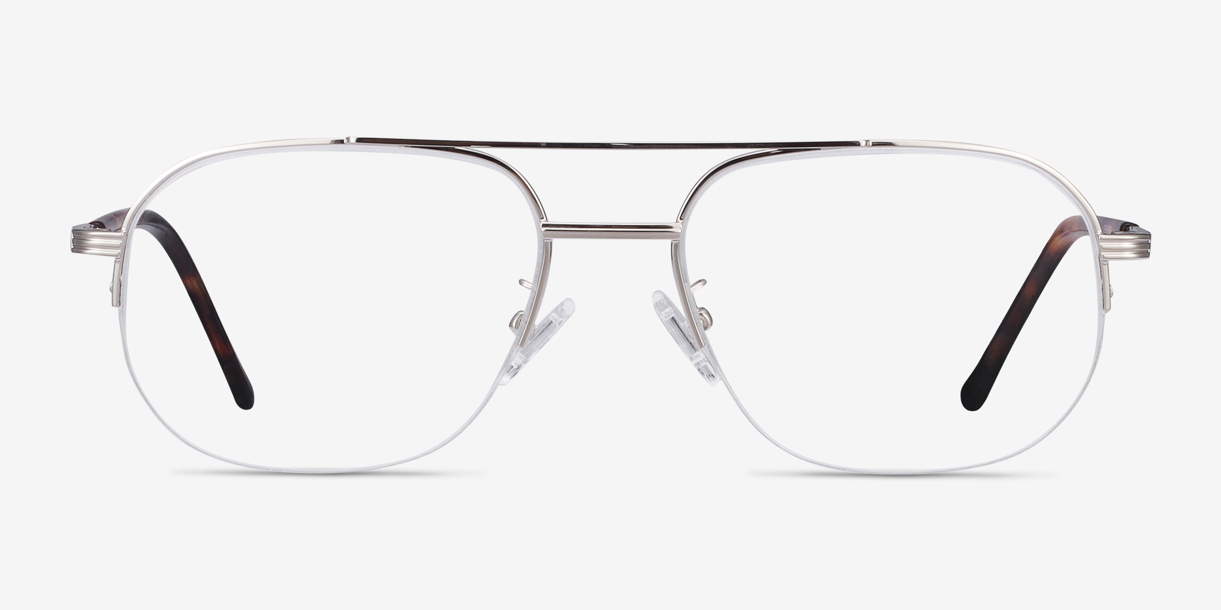 Carlson Argenté Acetate-metalMontures de lunettes de vue d'EyeBuyDirect, Vue de Face