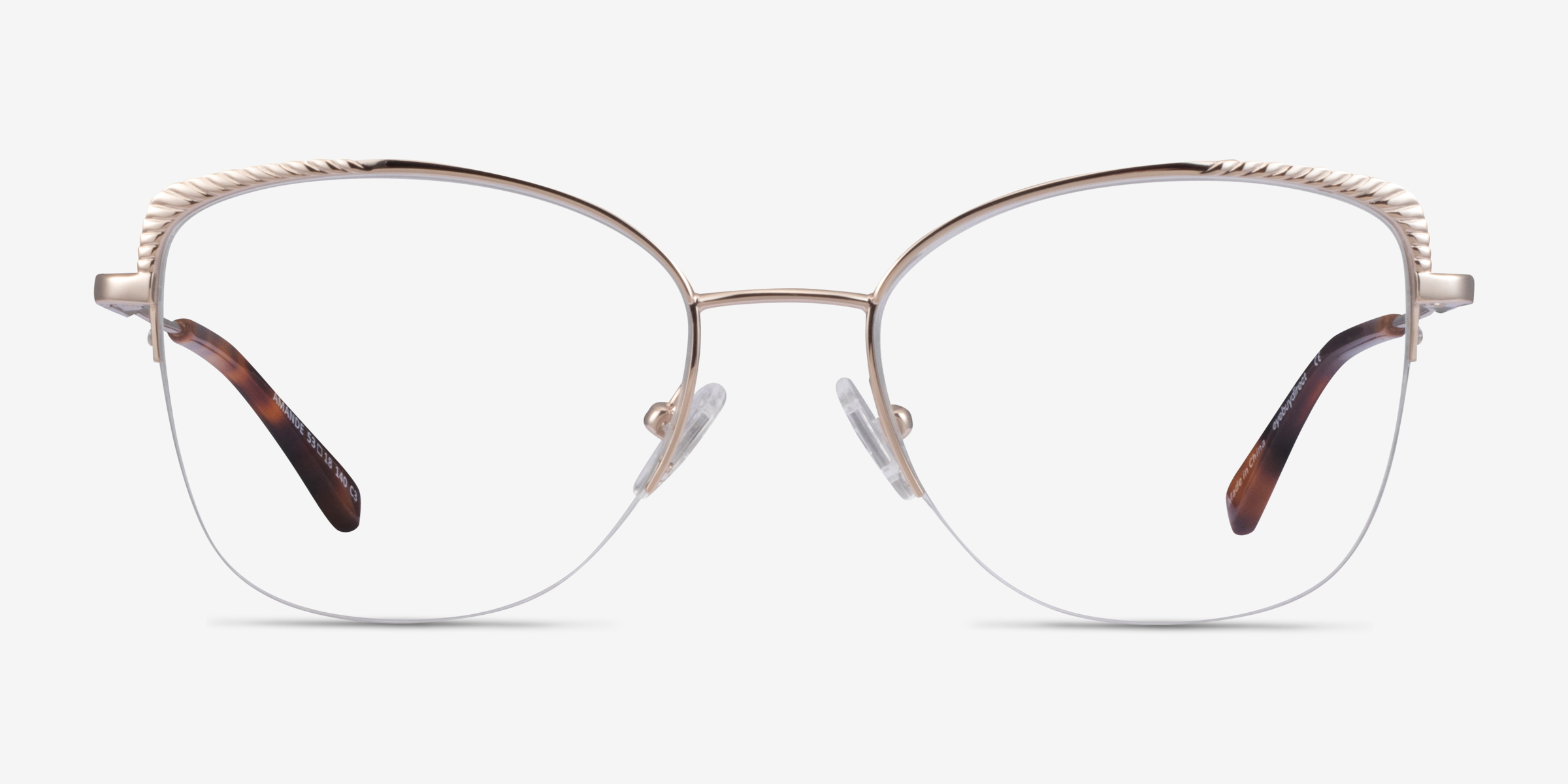 Amande Doré MétalMontures de lunettes de vue d'EyeBuyDirect, Vue de Face