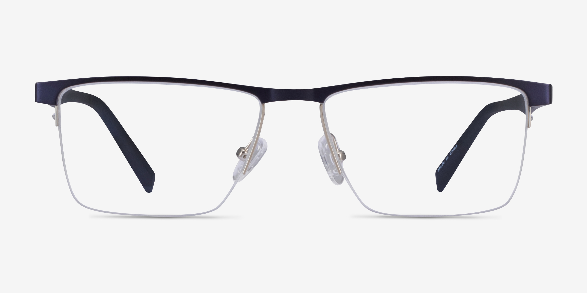 Chronos Blue Silver MétalMontures de lunettes de vue d'EyeBuyDirect, Vue de Face