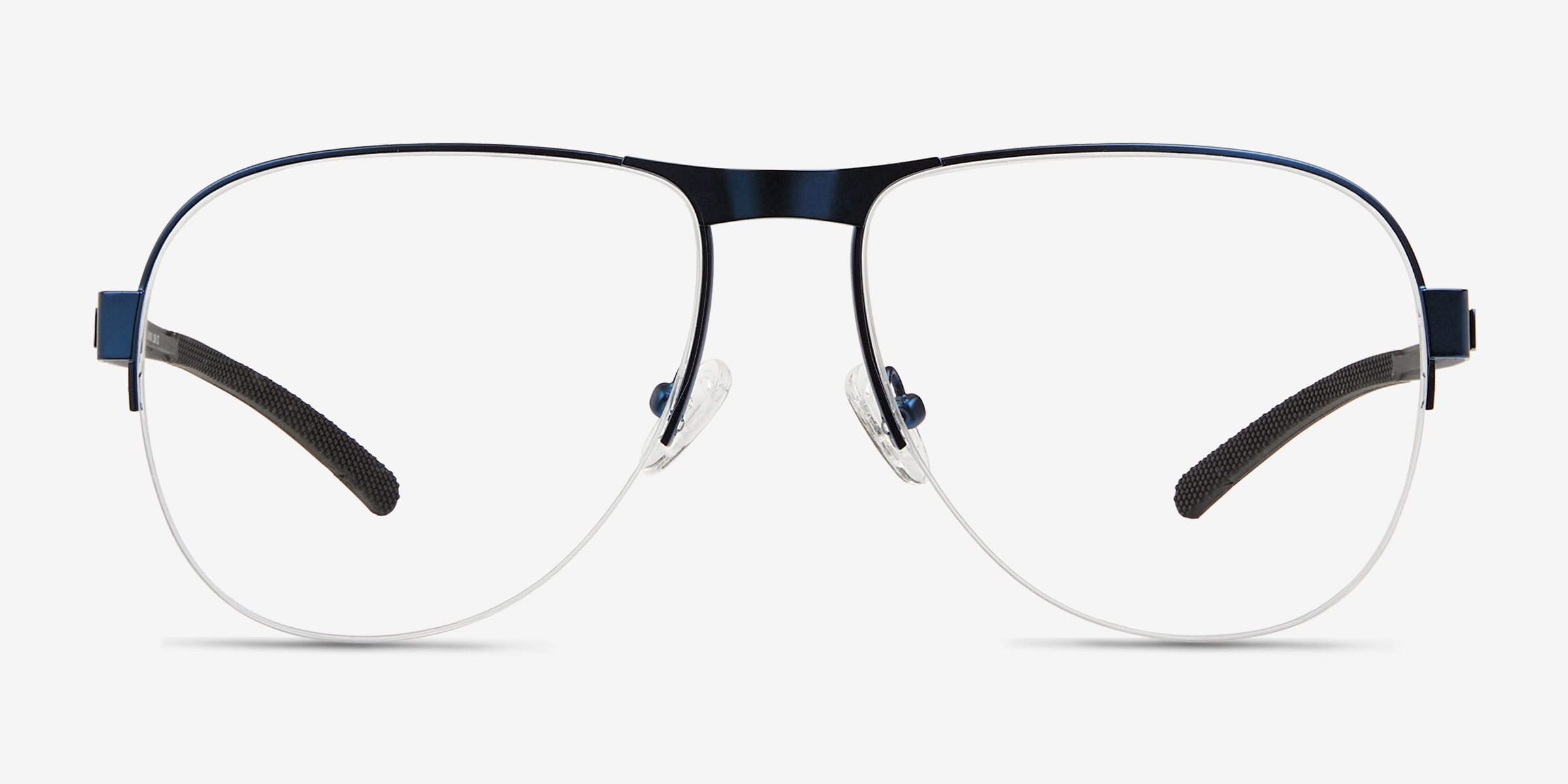 Schematic Bleu MétalMontures de lunettes de vue d'EyeBuyDirect, Vue de Face