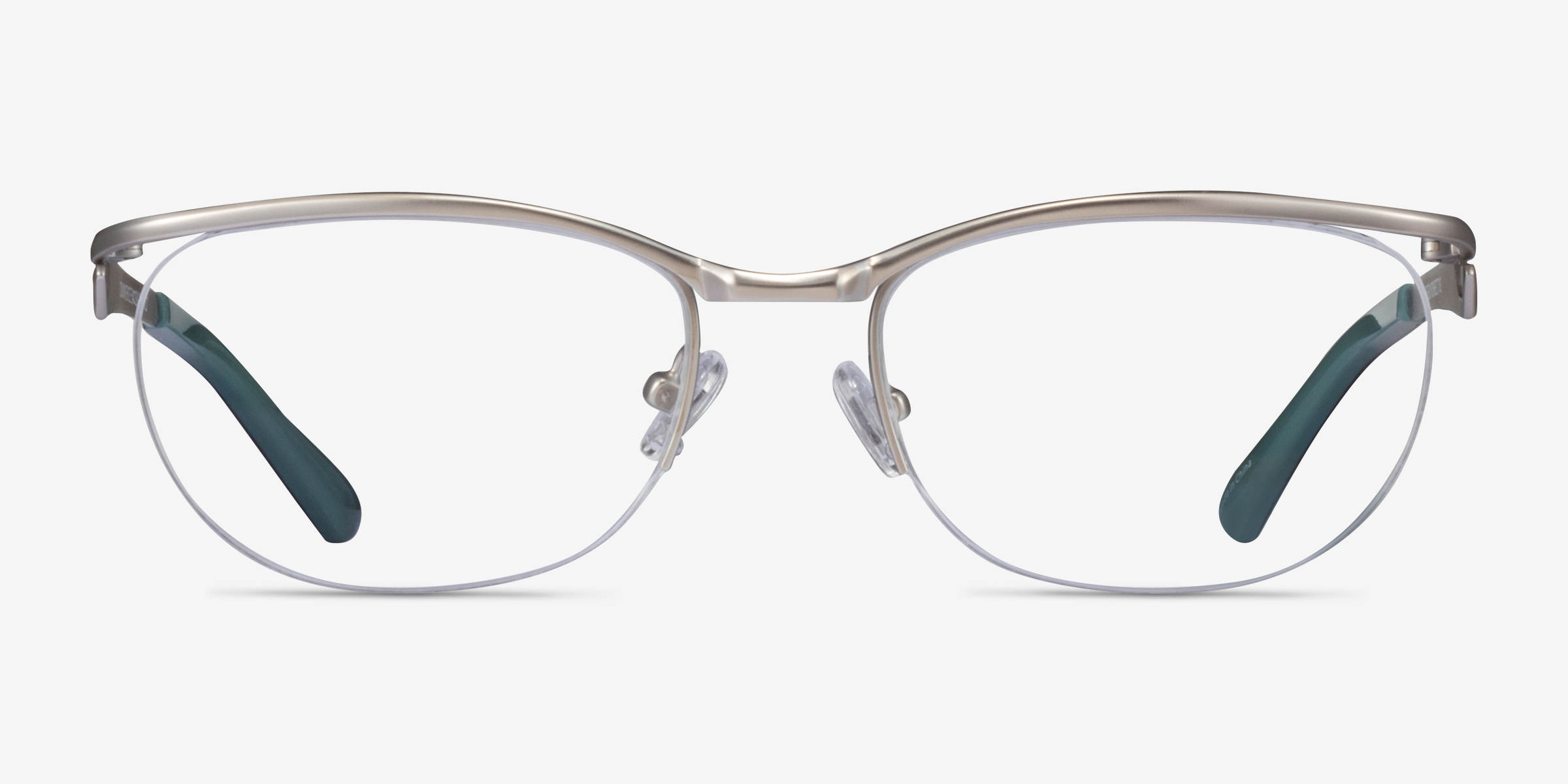 Commerce Silver Gray MétalMontures de lunettes de vue d'EyeBuyDirect, Vue de Face