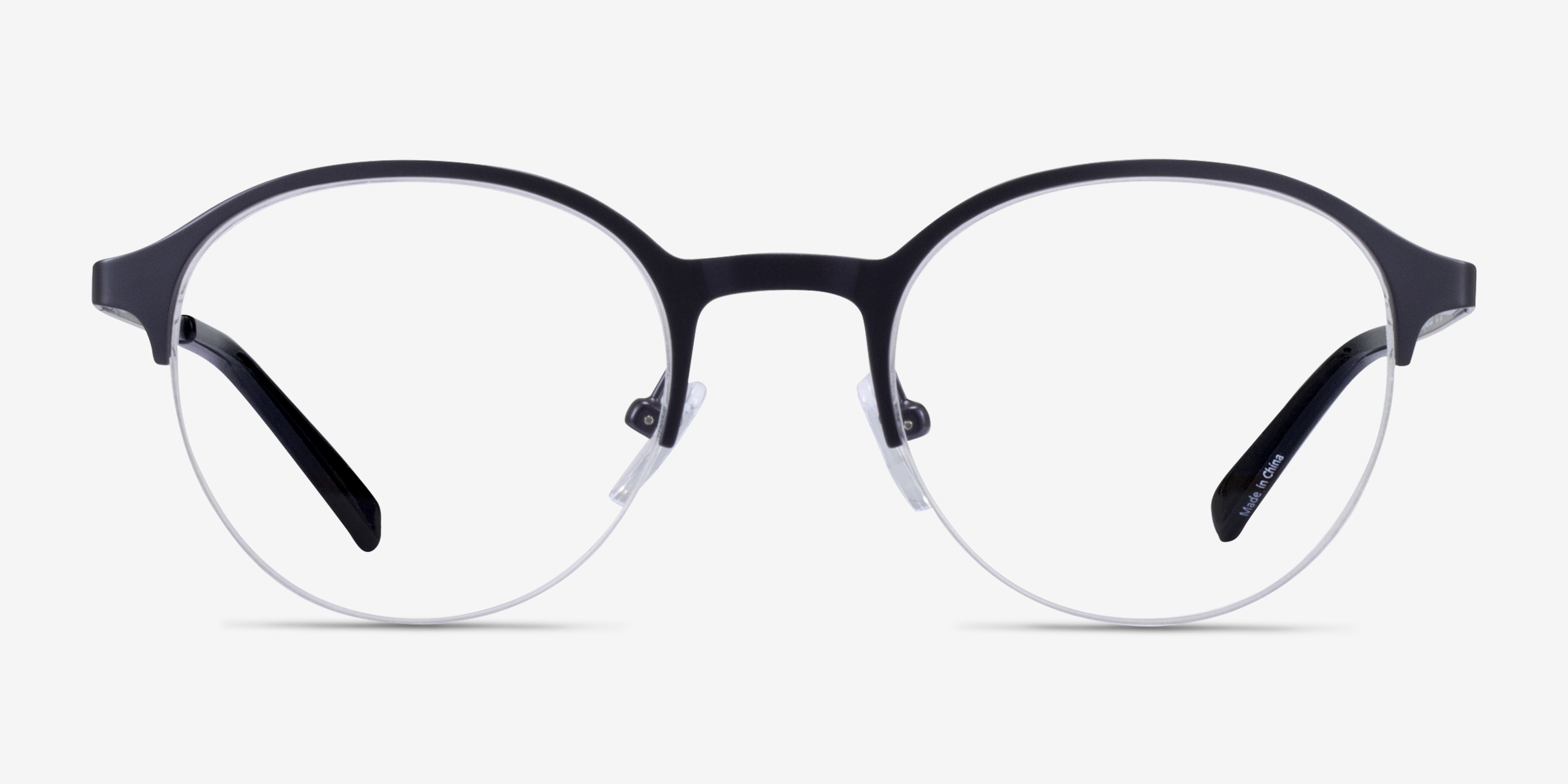 Thorpe Noir MétalMontures de lunettes de vue d'EyeBuyDirect, Vue de Face