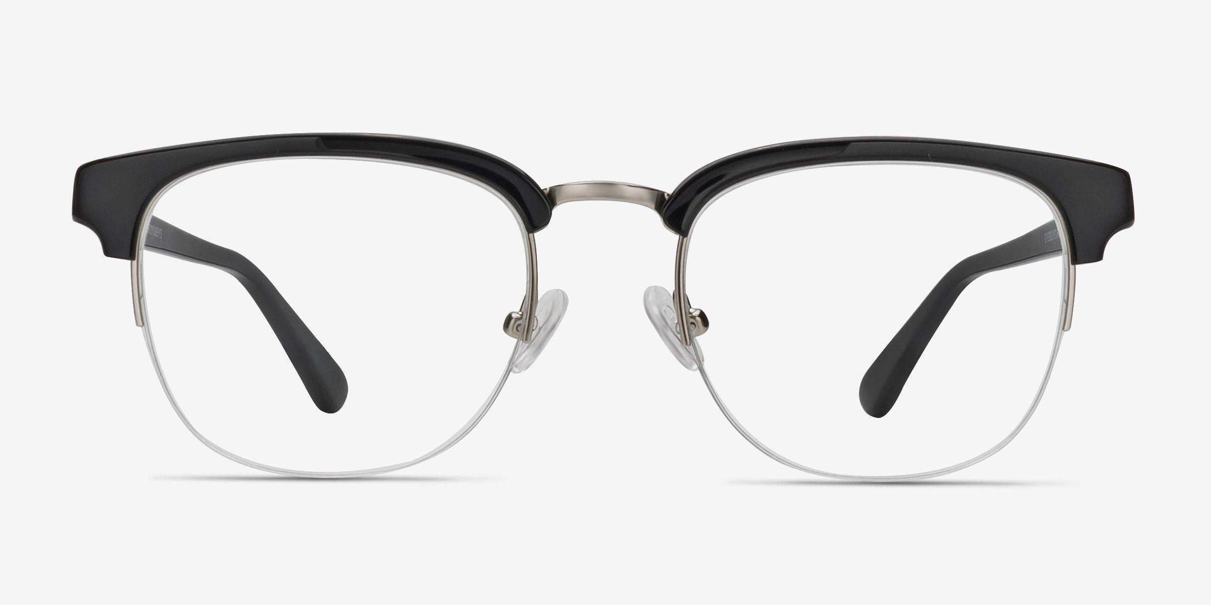 Genbu Black Acetate-metalMontures de lunettes de vue d'EyeBuyDirect, Vue de Face