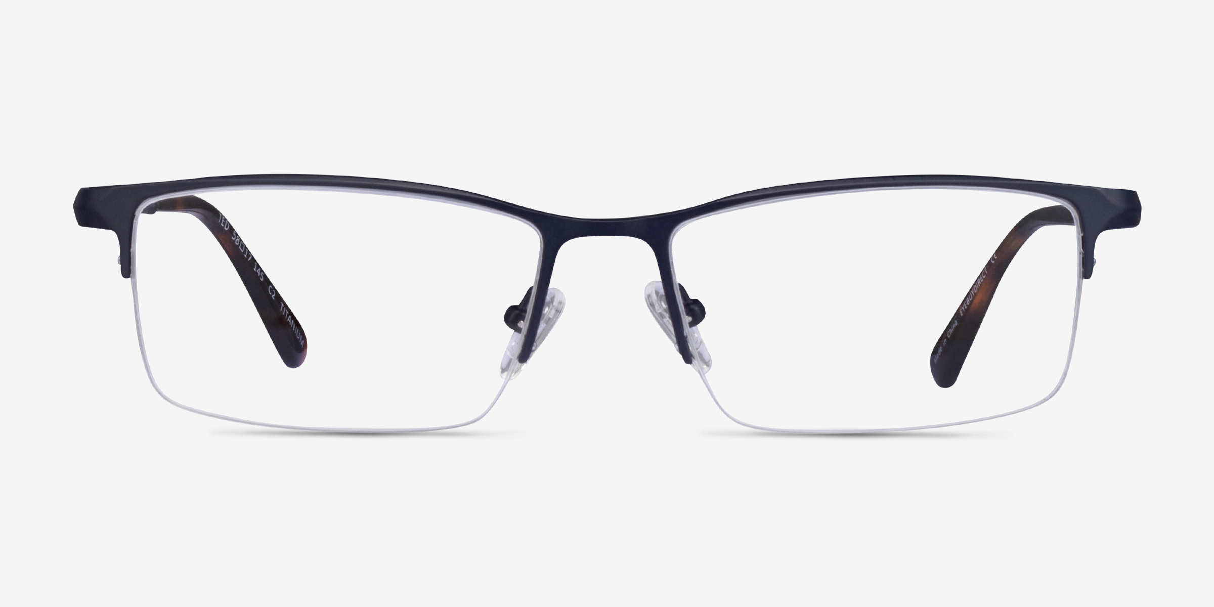 Ted Matte Dark Blue TitaniumMontures de lunettes de vue d'EyeBuyDirect, Vue de Face