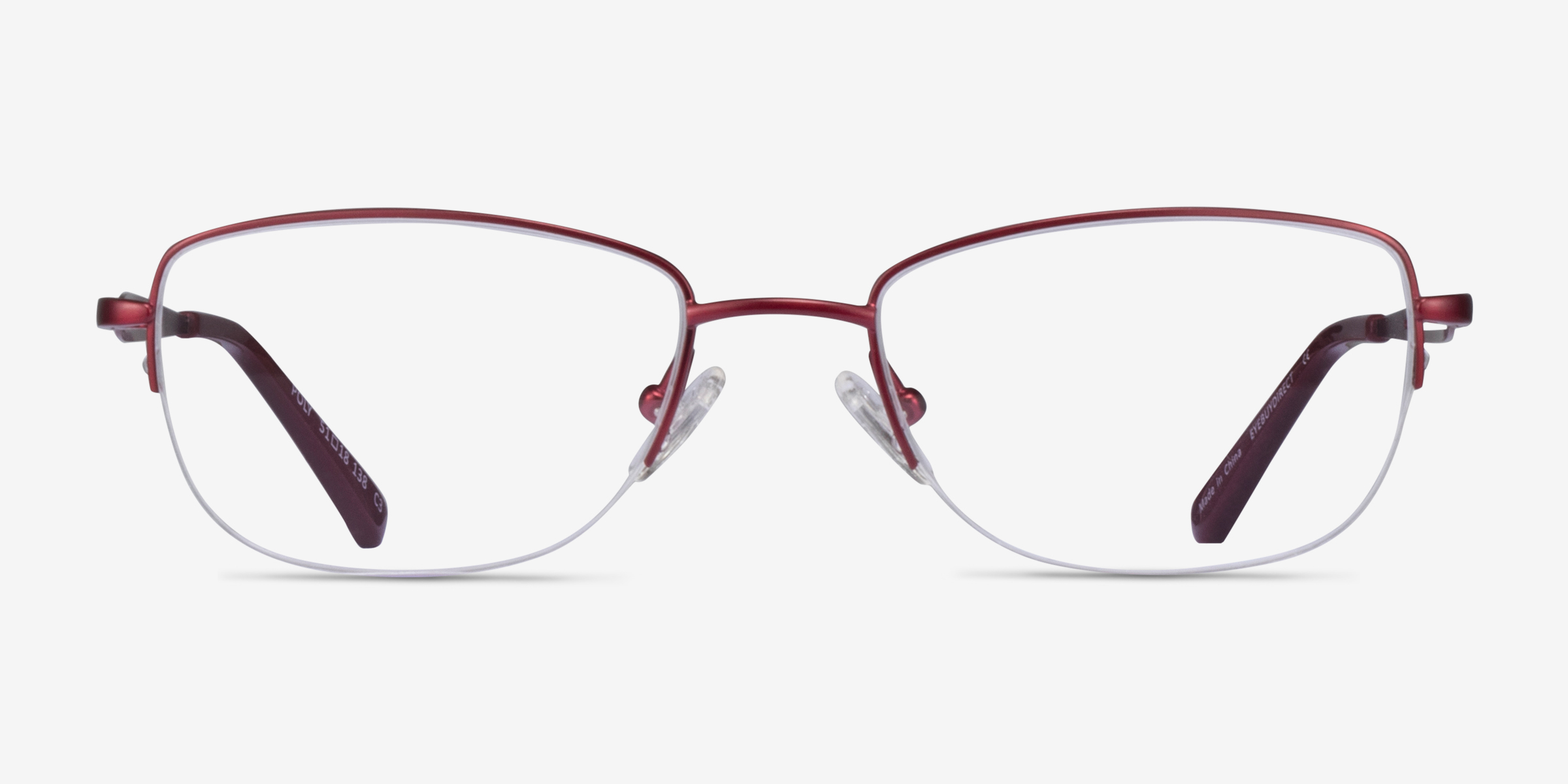 Poly Matte Red TitaniumMontures de lunettes de vue d'EyeBuyDirect, Vue de Face