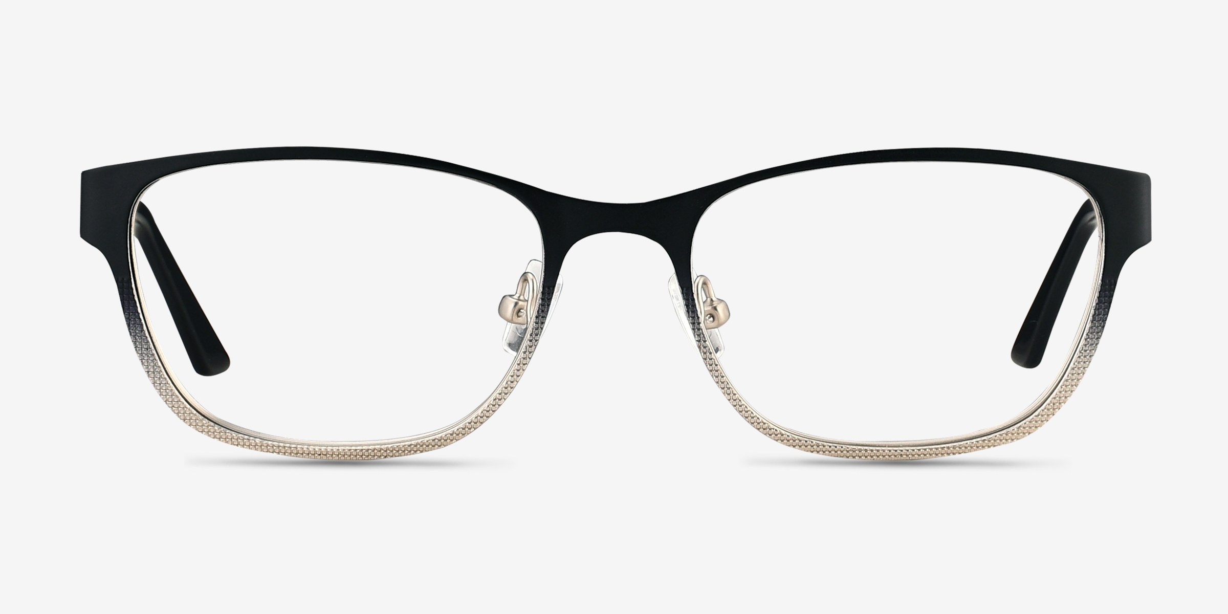 Adrien Noir MétalMontures de lunettes de vue d'EyeBuyDirect, Vue de Face