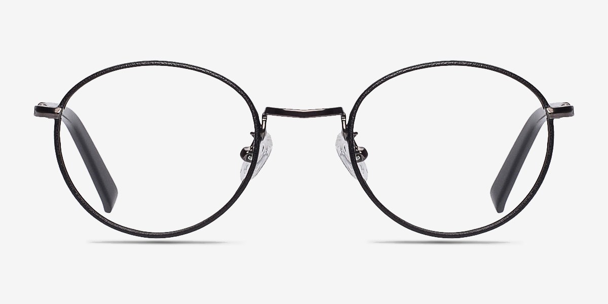 Voltaire Noir MétalMontures de lunettes de vue d'EyeBuyDirect, Vue de Face