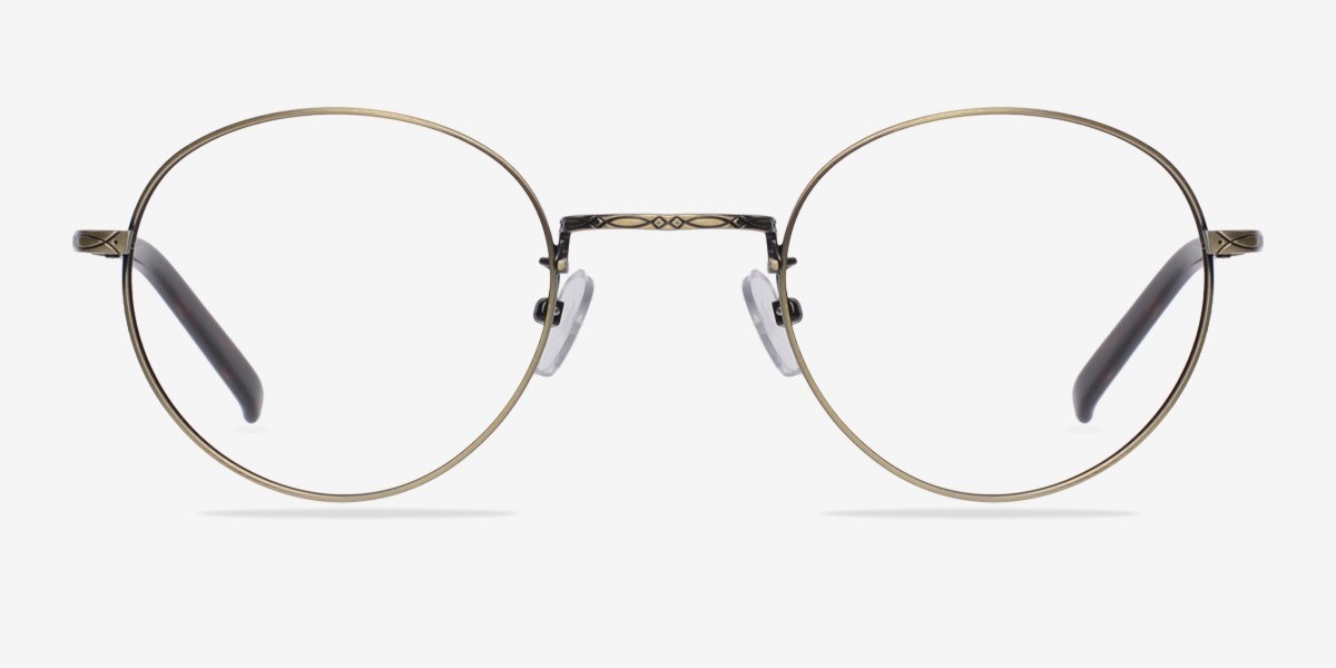 Amsterdam Bronze MétalMontures de lunettes de vue d'EyeBuyDirect, Vue de Face
