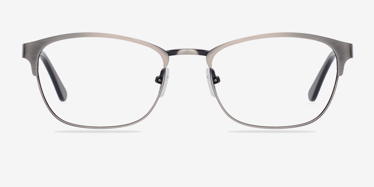 Upper East Gunmetal MétalMontures de lunettes de vue d'EyeBuyDirect, Vue de Face