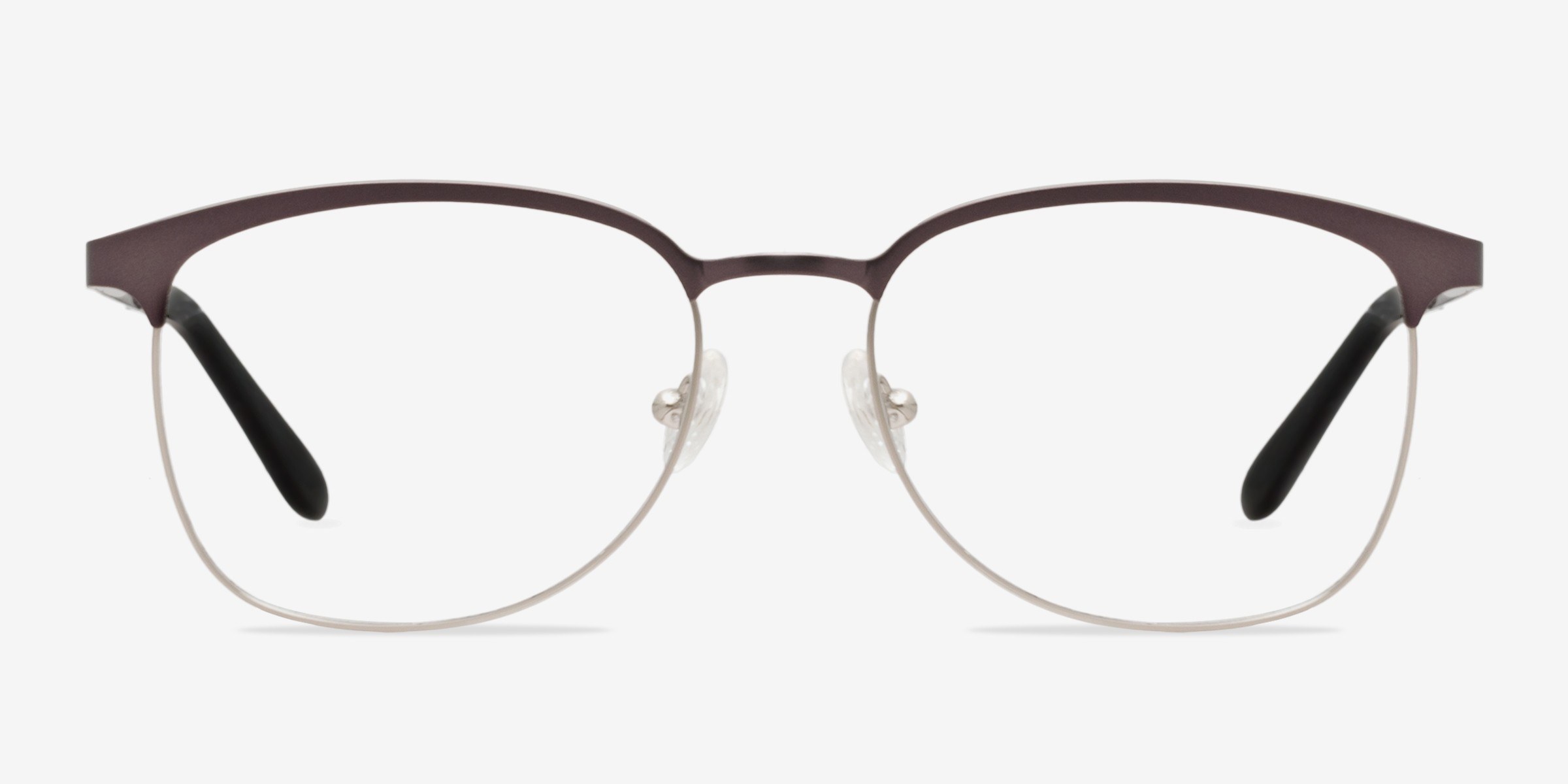 Dancer Gunmetal & Silver MétalMontures de lunettes de vue d'EyeBuyDirect, Vue de Face