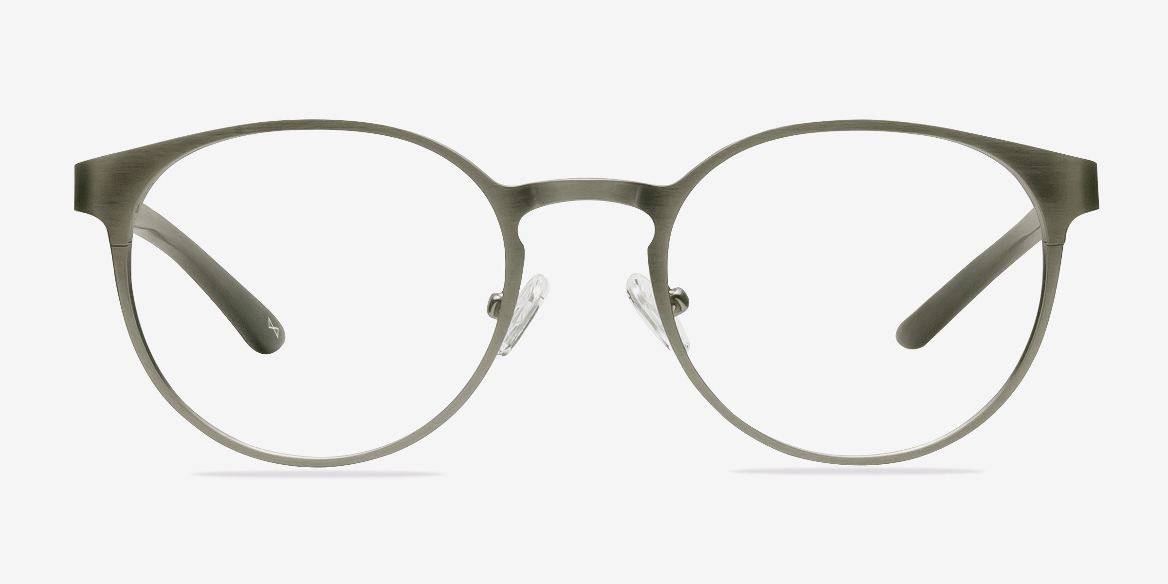 Outline Matte Silver & Wood Wood-textureMontures de lunettes de vue d'EyeBuyDirect, Vue de Face