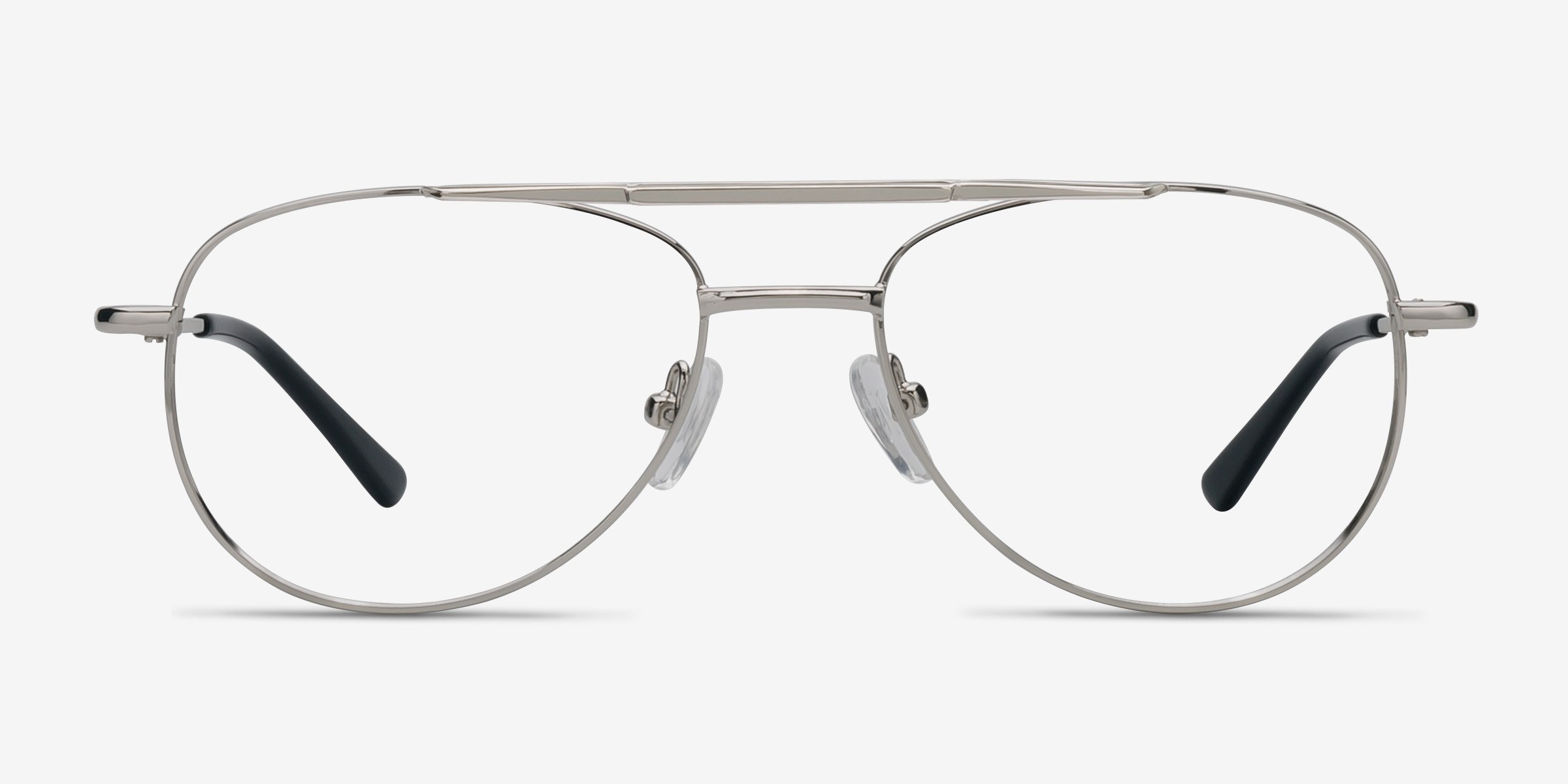 Tasker Argenté MétalMontures de lunettes de vue d'EyeBuyDirect, Vue de Face