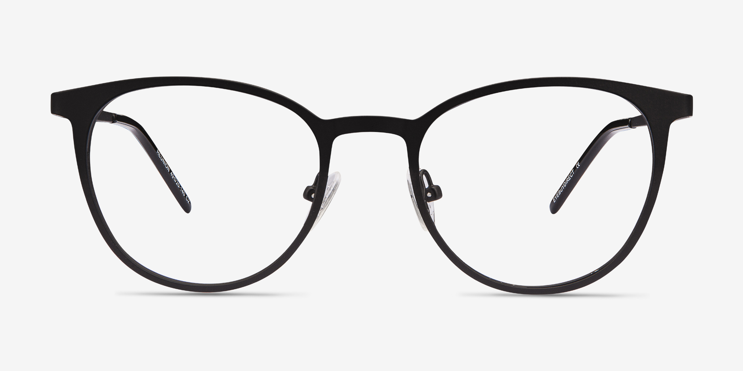 Reunion Matte Black MétalMontures de lunettes de vue d'EyeBuyDirect, Vue de Face