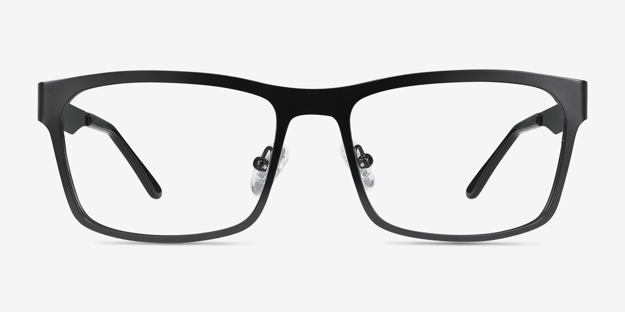 Assumption Noir MétalMontures de lunettes de vue d'EyeBuyDirect, Vue de Face