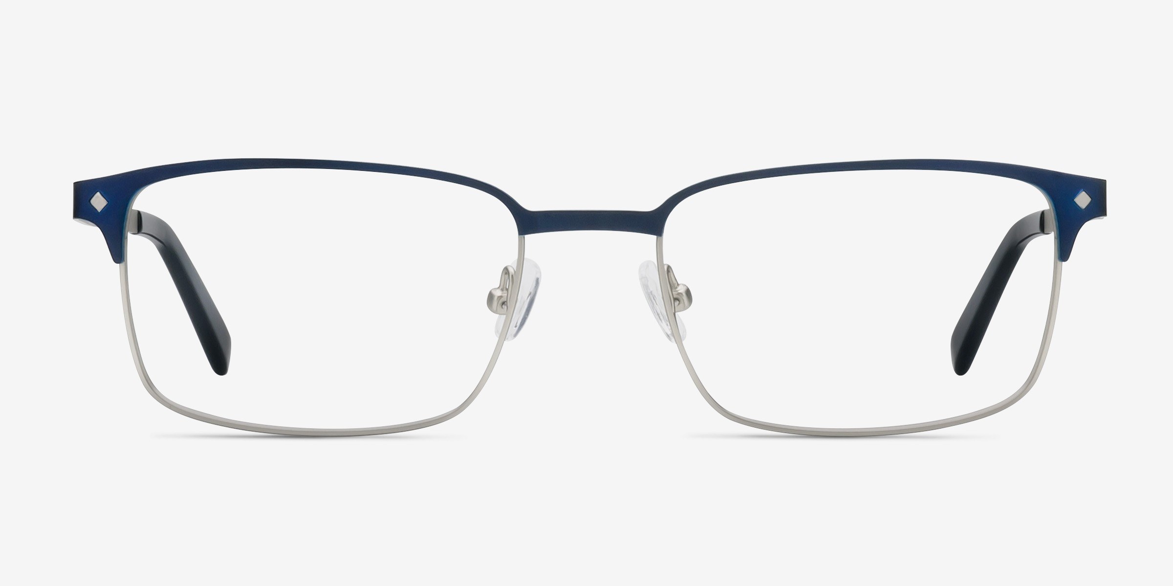 Normandy Bleu marine MétalMontures de lunettes de vue d'EyeBuyDirect, Vue de Face