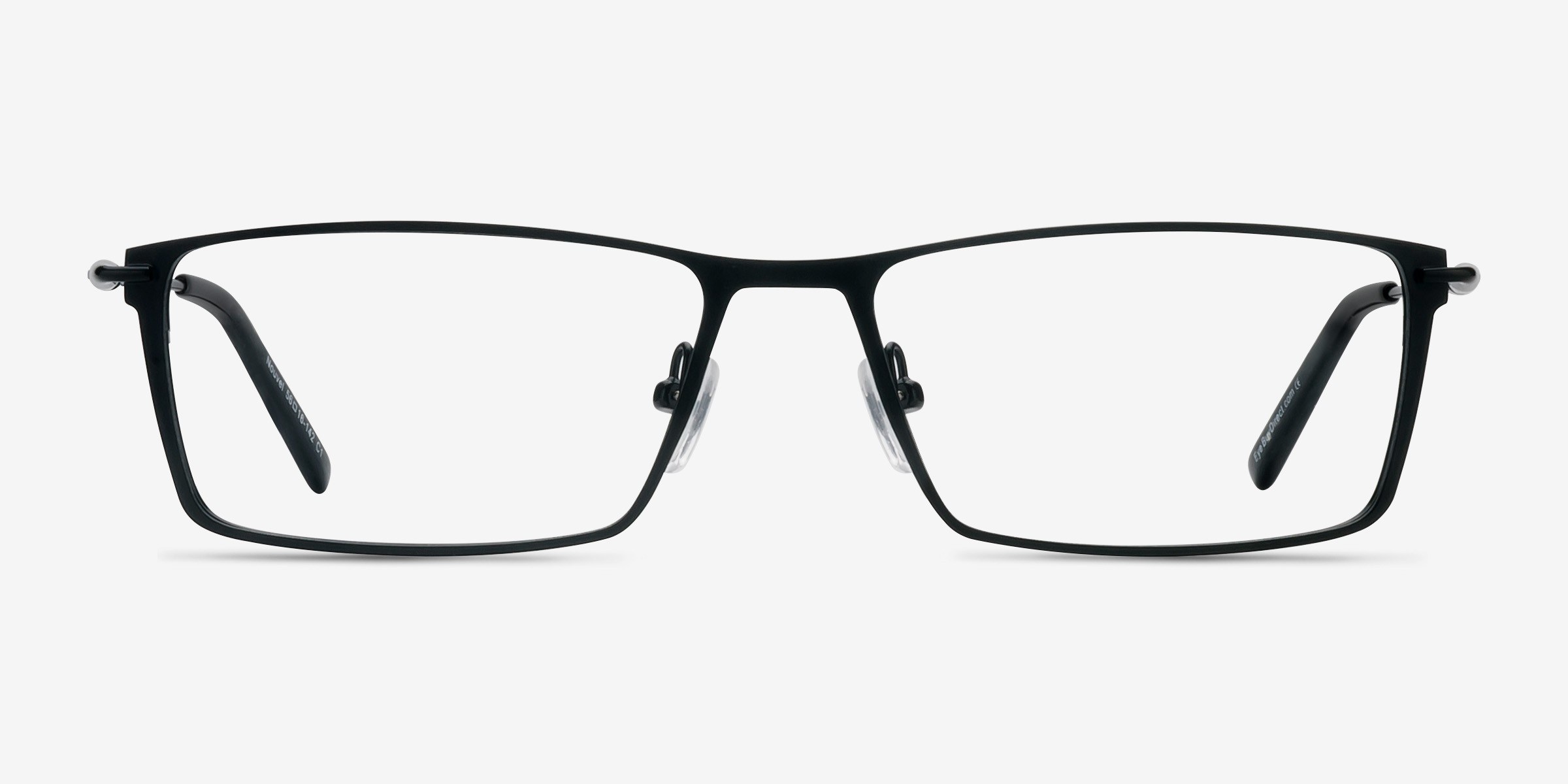 Nouvel Noir MétalMontures de lunettes de vue d'EyeBuyDirect, Vue de Face