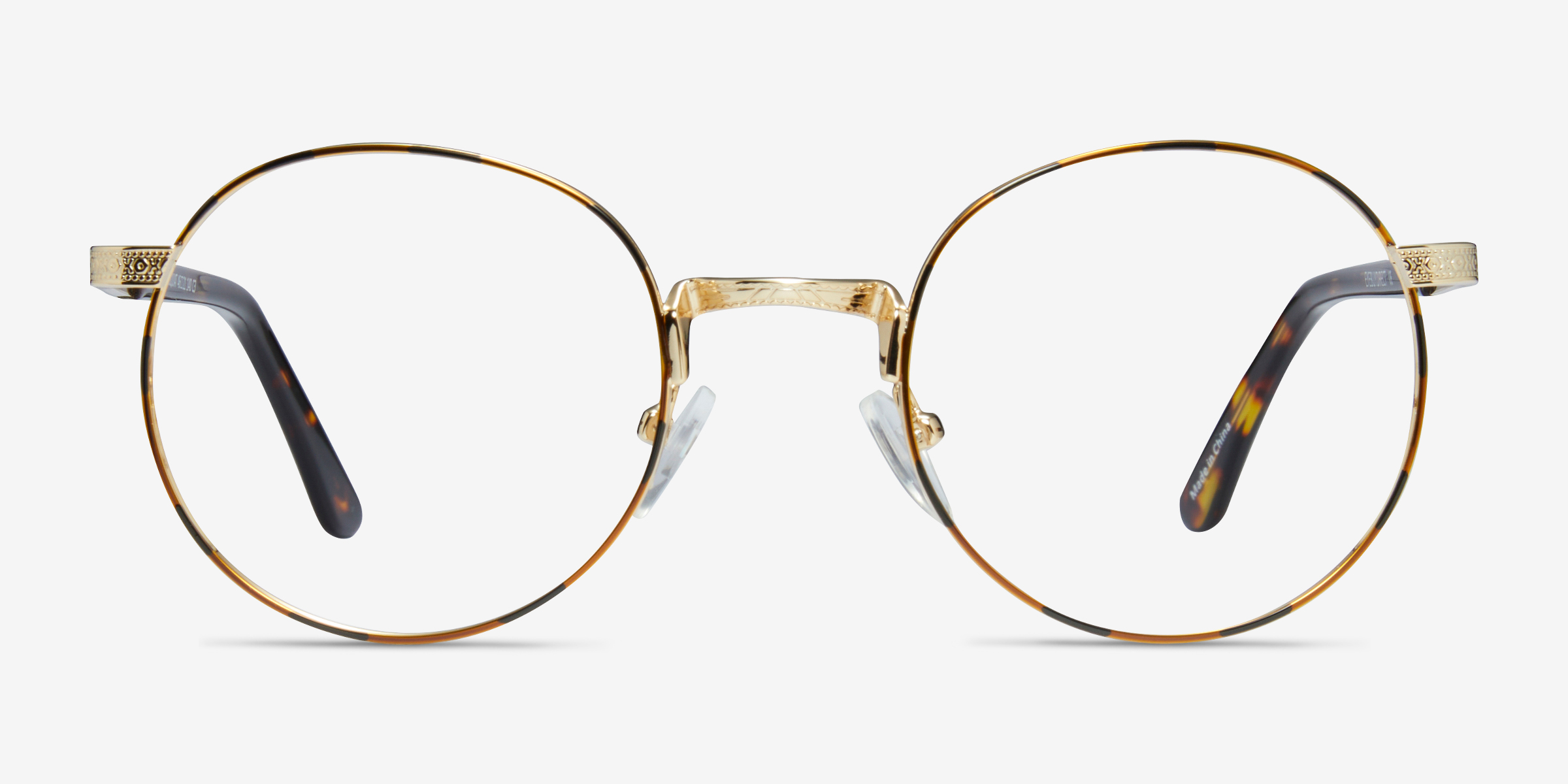 Basquiat Golden & Tortoise MétalMontures de lunettes de vue d'EyeBuyDirect, Vue de Face