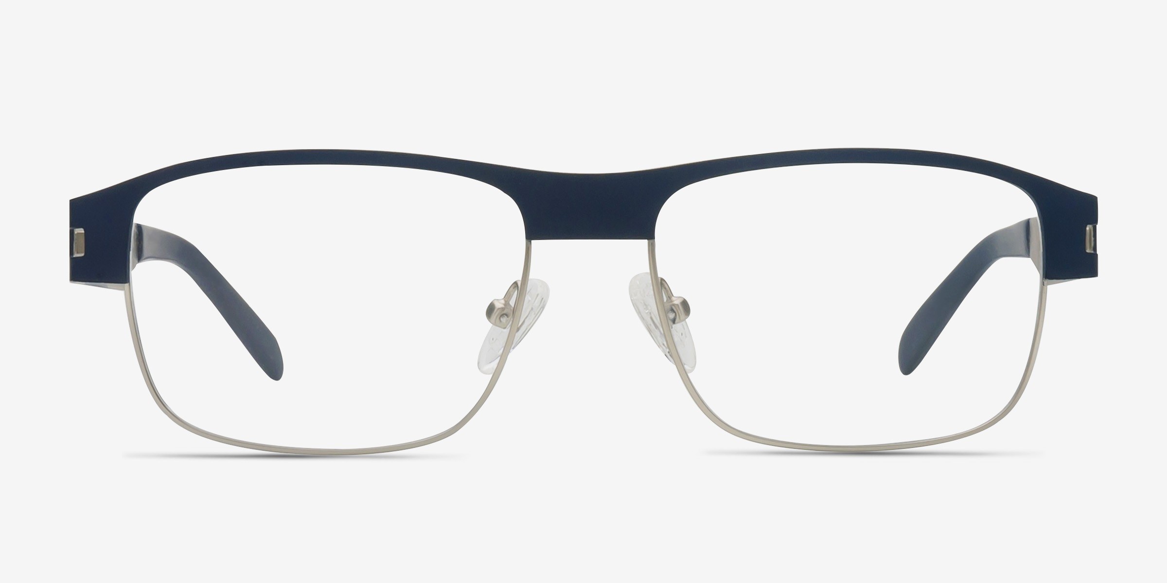 Wallace Matte Navy MétalMontures de lunettes de vue d'EyeBuyDirect, Vue de Face