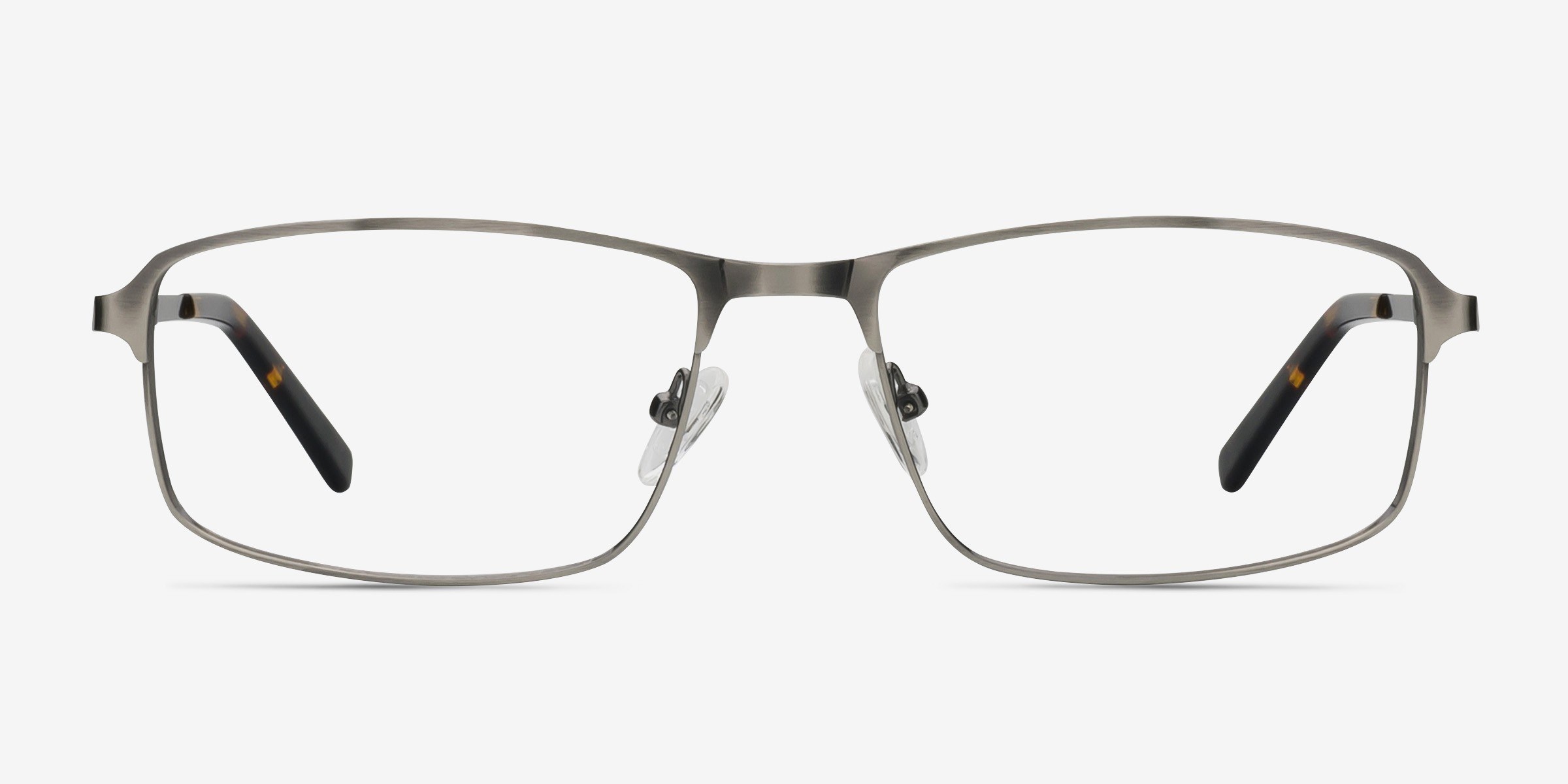 Capacious Gunmetal Silver MétalMontures de lunettes de vue d'EyeBuyDirect, Vue de Face