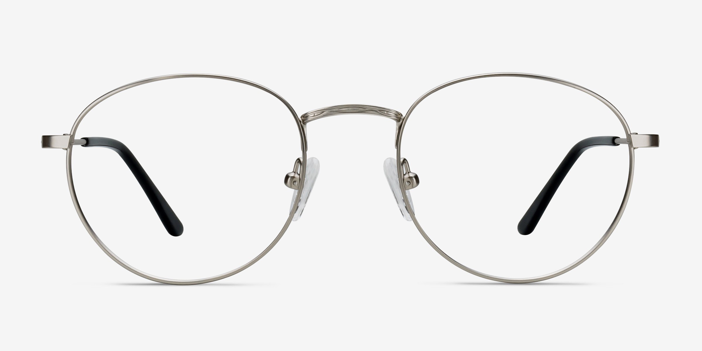 Epilogue Argenté MétalMontures de lunettes de vue d'EyeBuyDirect, Vue de Face