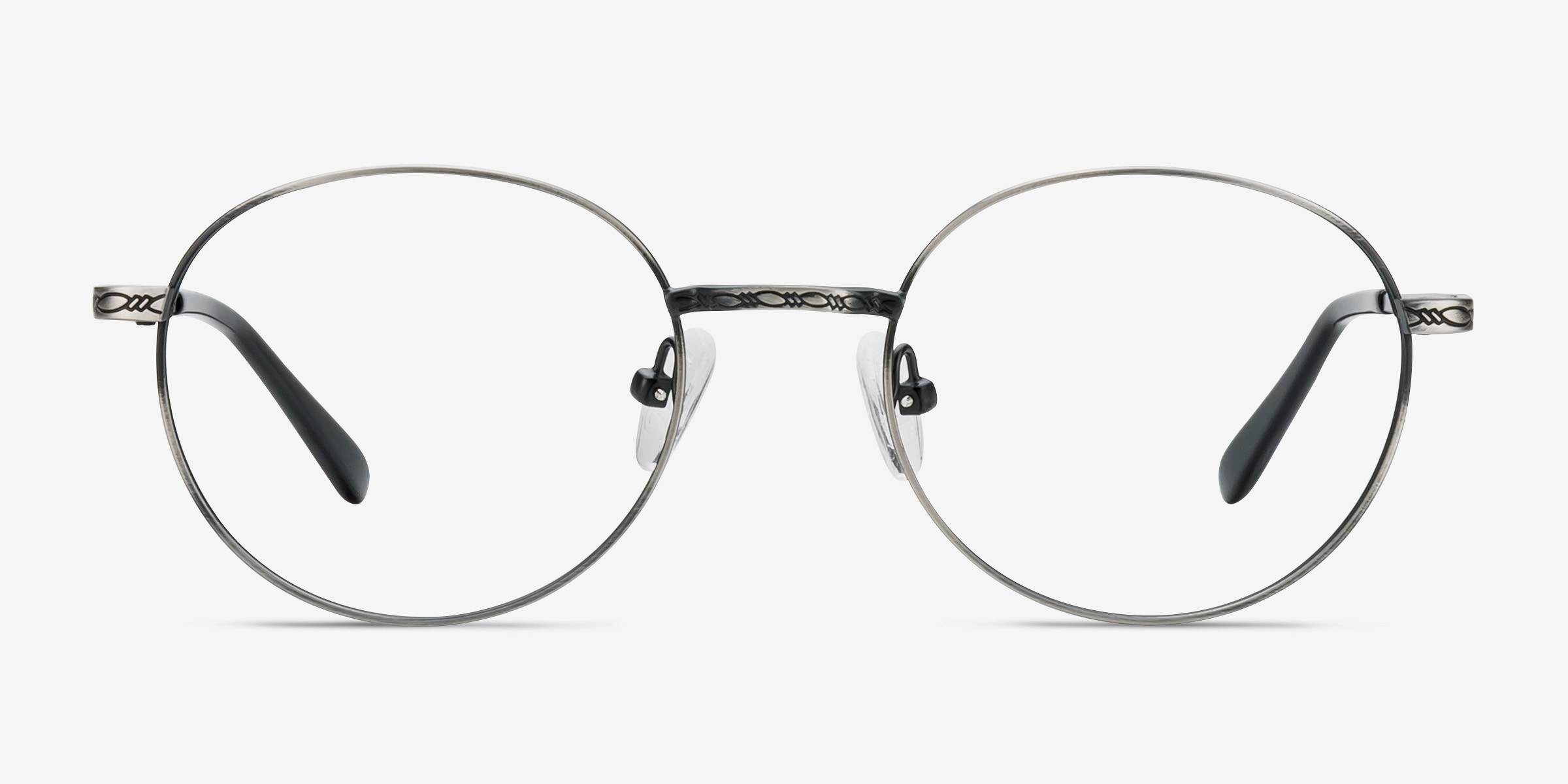 Ledger Argenté MétalMontures de lunettes de vue d'EyeBuyDirect, Vue de Face