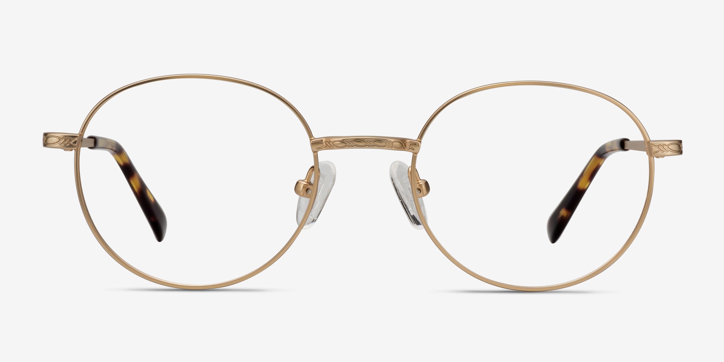 Ledger Doré MétalMontures de lunettes de vue d'EyeBuyDirect, Vue de Face