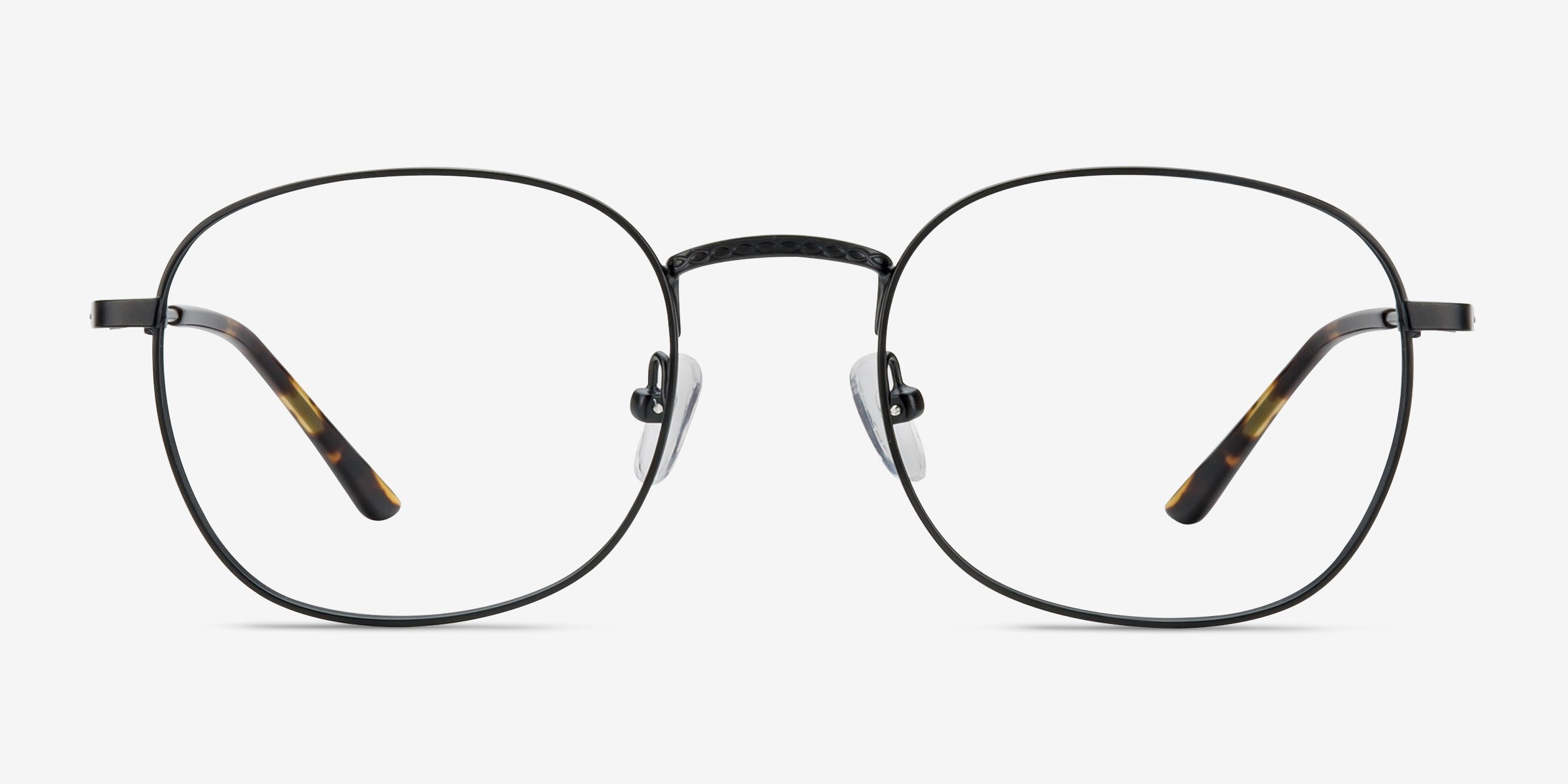 Suspense Noir MétalMontures de lunettes de vue d'EyeBuyDirect, Vue de Face