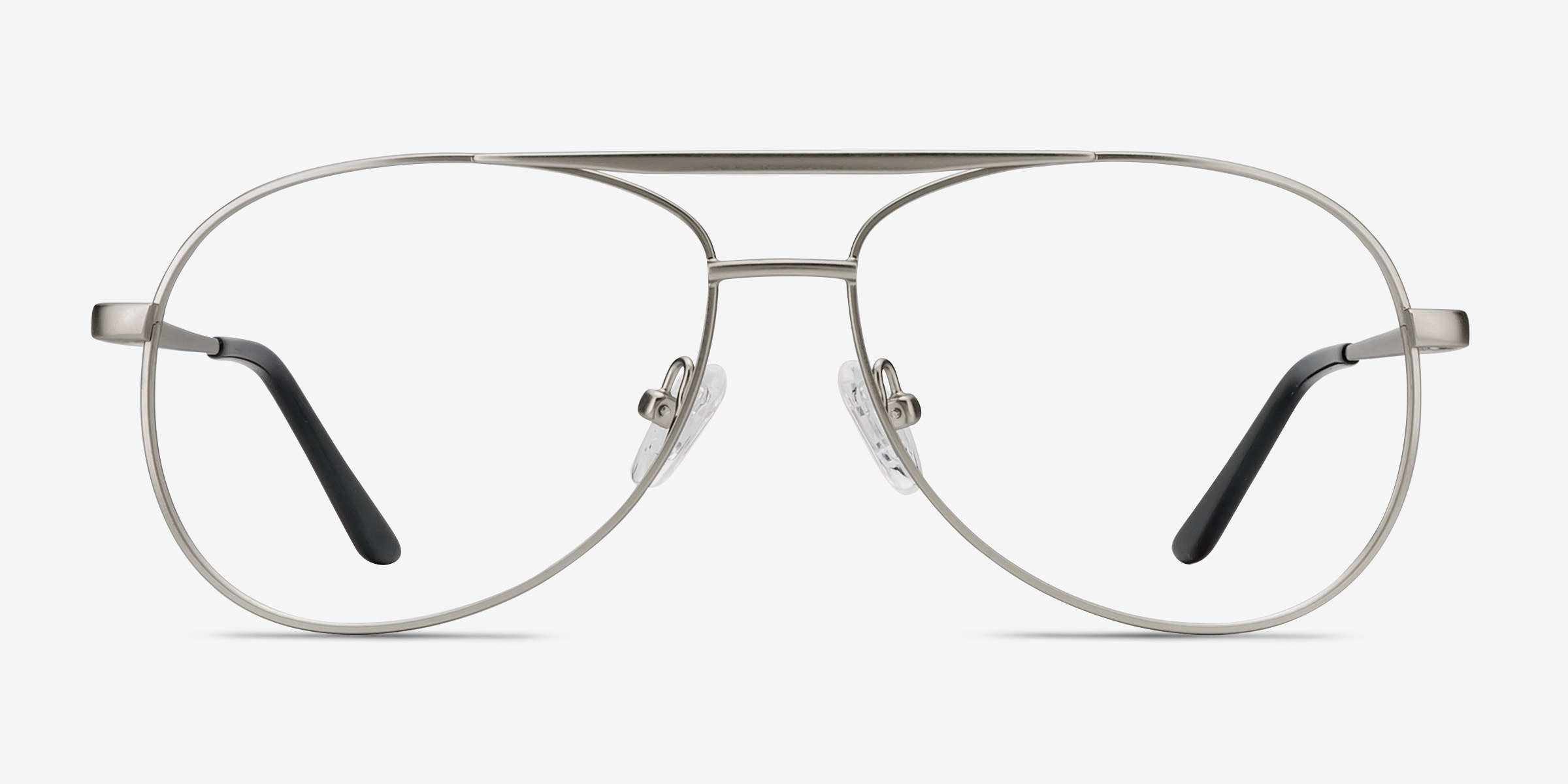 Discover Matte Silver MétalMontures de lunettes de vue d'EyeBuyDirect, Vue de Face