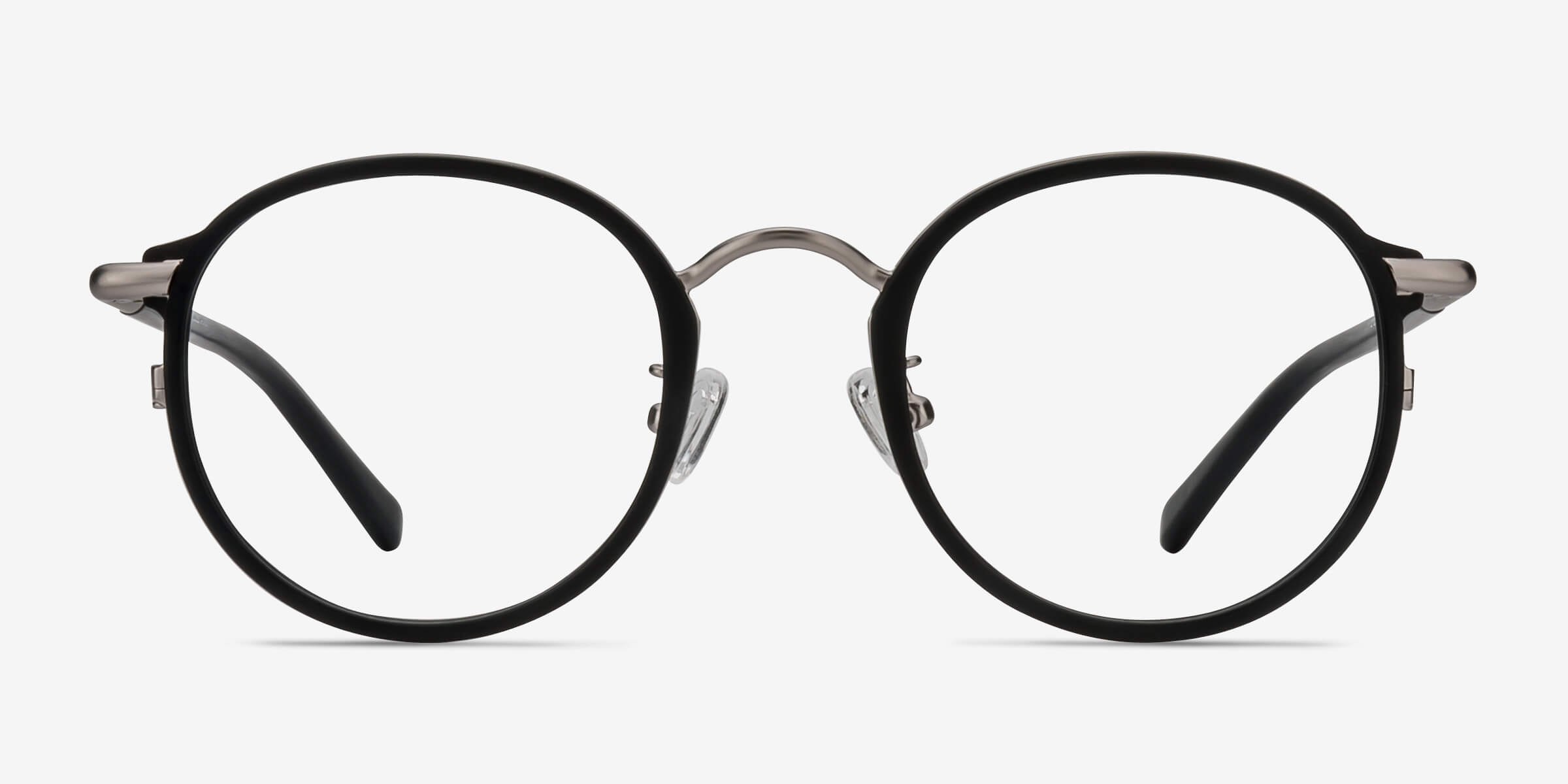 Carnival Matte Black Acetate-metalMontures de lunettes de vue d'EyeBuyDirect, Vue de Face
