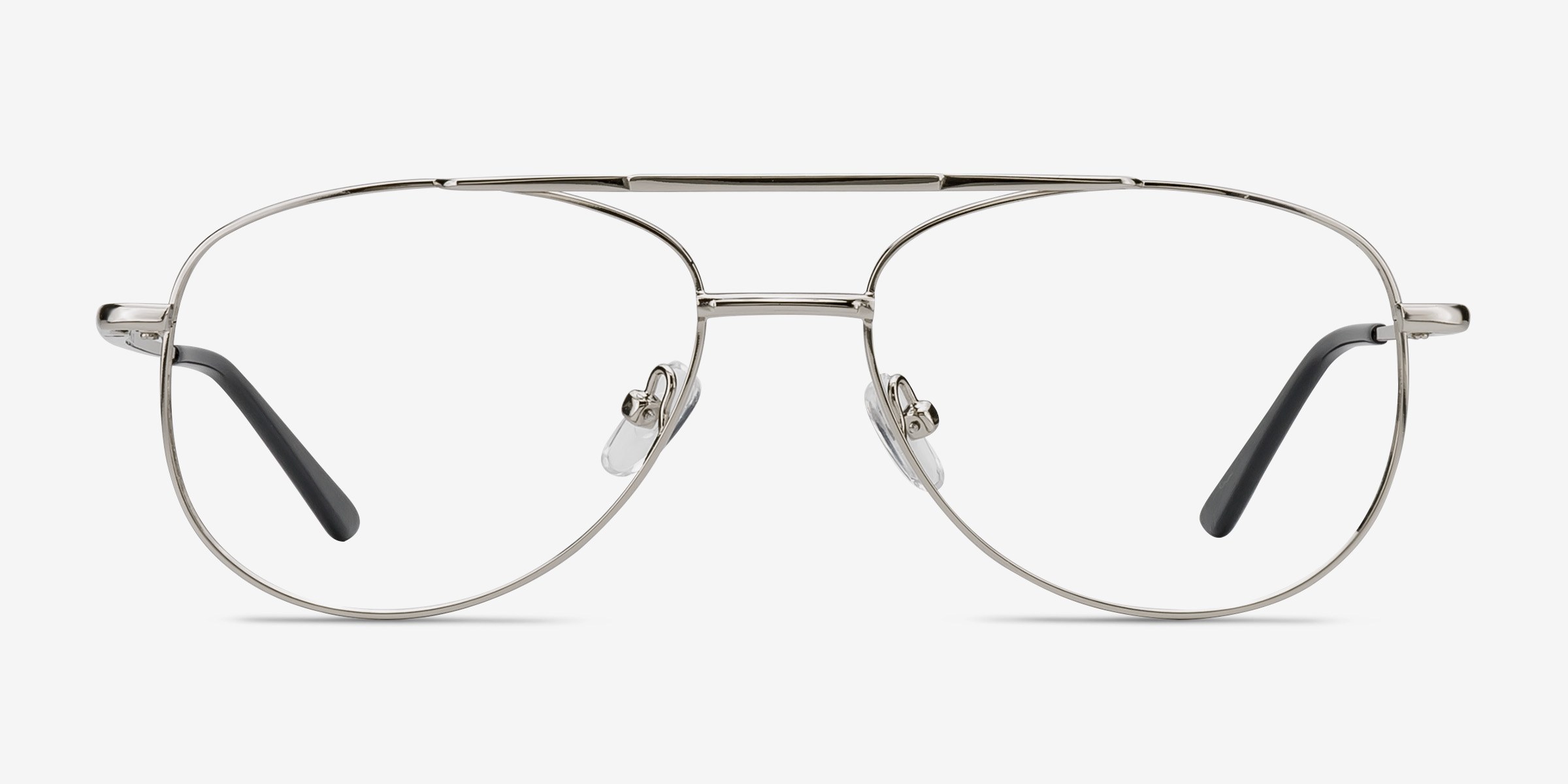Tasker Argenté MétalMontures de lunettes de vue d'EyeBuyDirect, Vue de Face