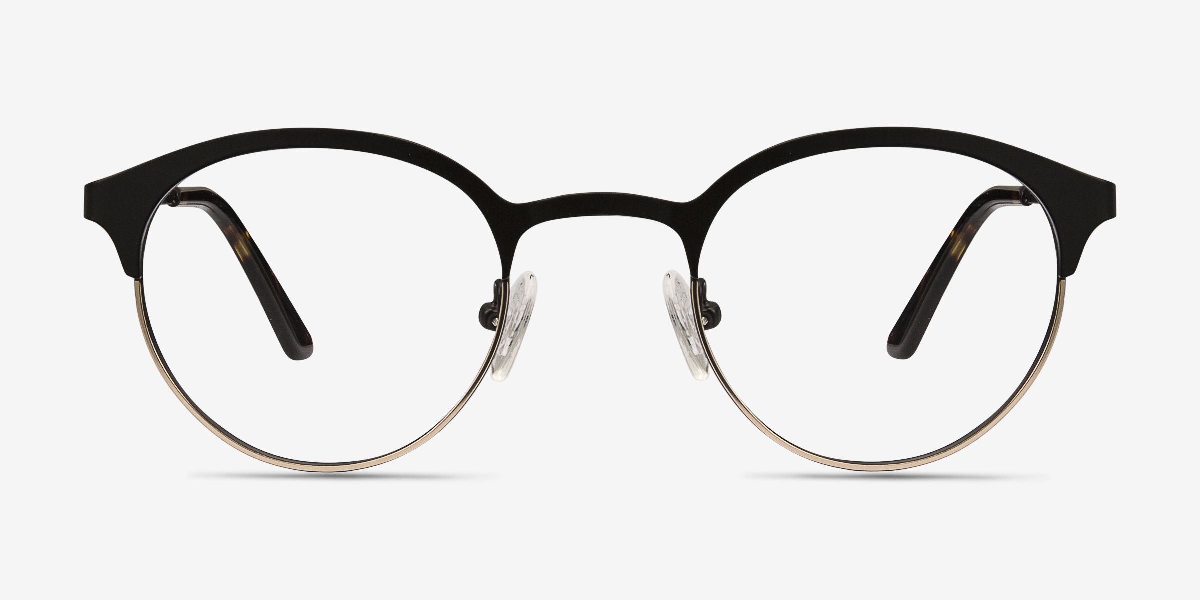 Fixate Black Golden MétalMontures de lunettes de vue d'EyeBuyDirect, Vue de Face