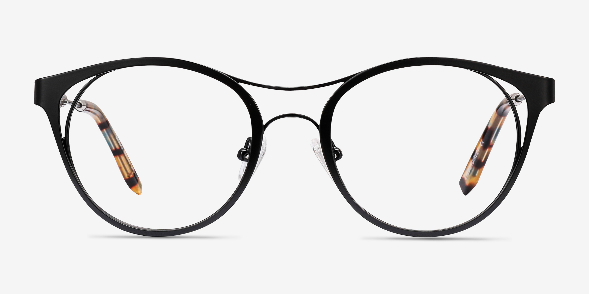 Bravo Noir PlastiqueMontures de lunettes de vue d'EyeBuyDirect, Vue de Face