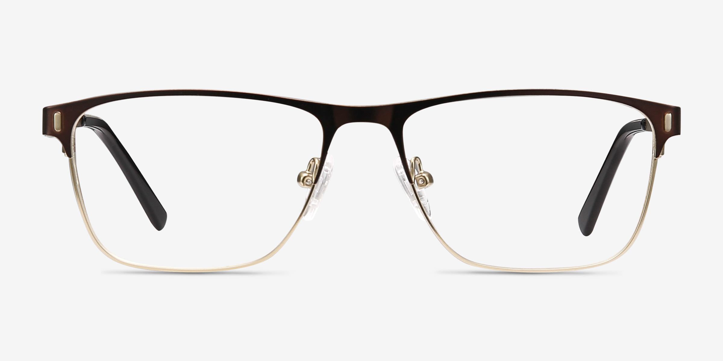 Media Brun MétalMontures de lunettes de vue d'EyeBuyDirect, Vue de Face