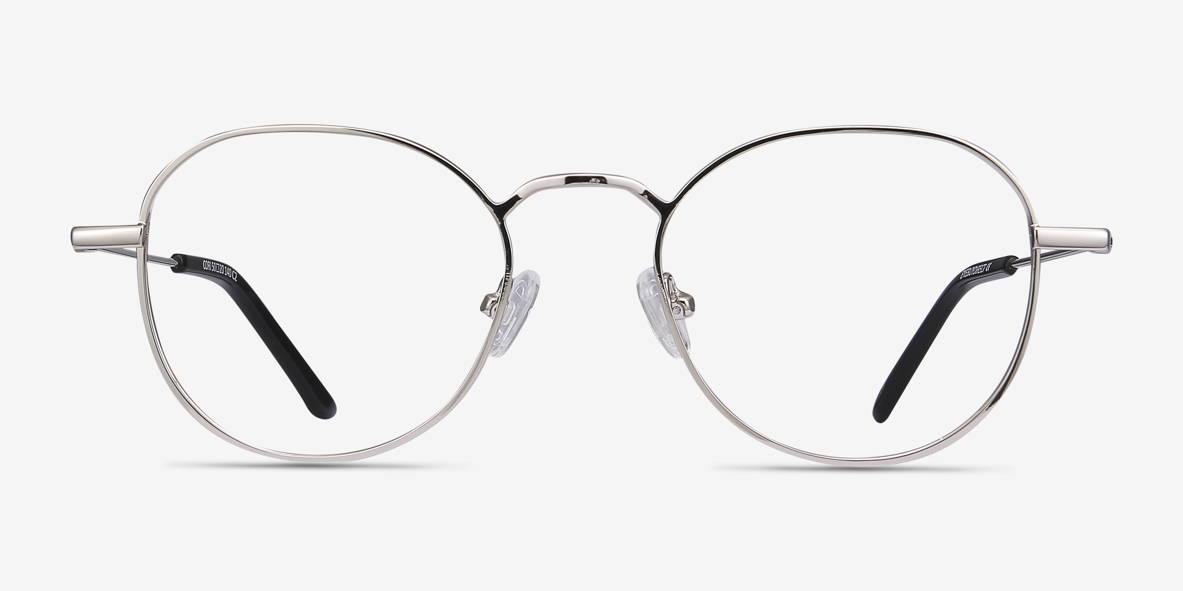 Cori Argenté MétalMontures de lunettes de vue d'EyeBuyDirect, Vue de Face