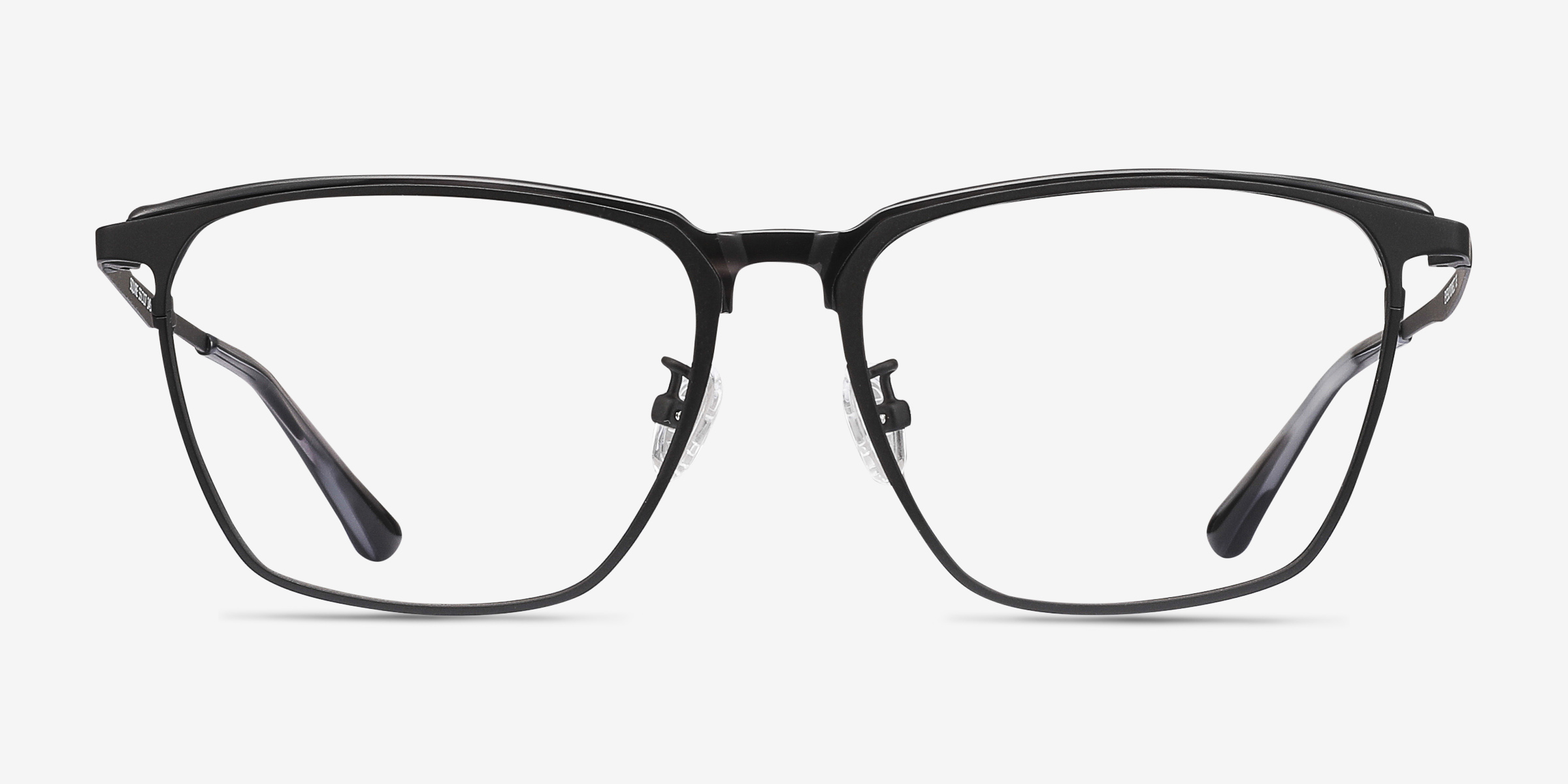 Squire Noir MétalMontures de lunettes de vue d'EyeBuyDirect, Vue de Face