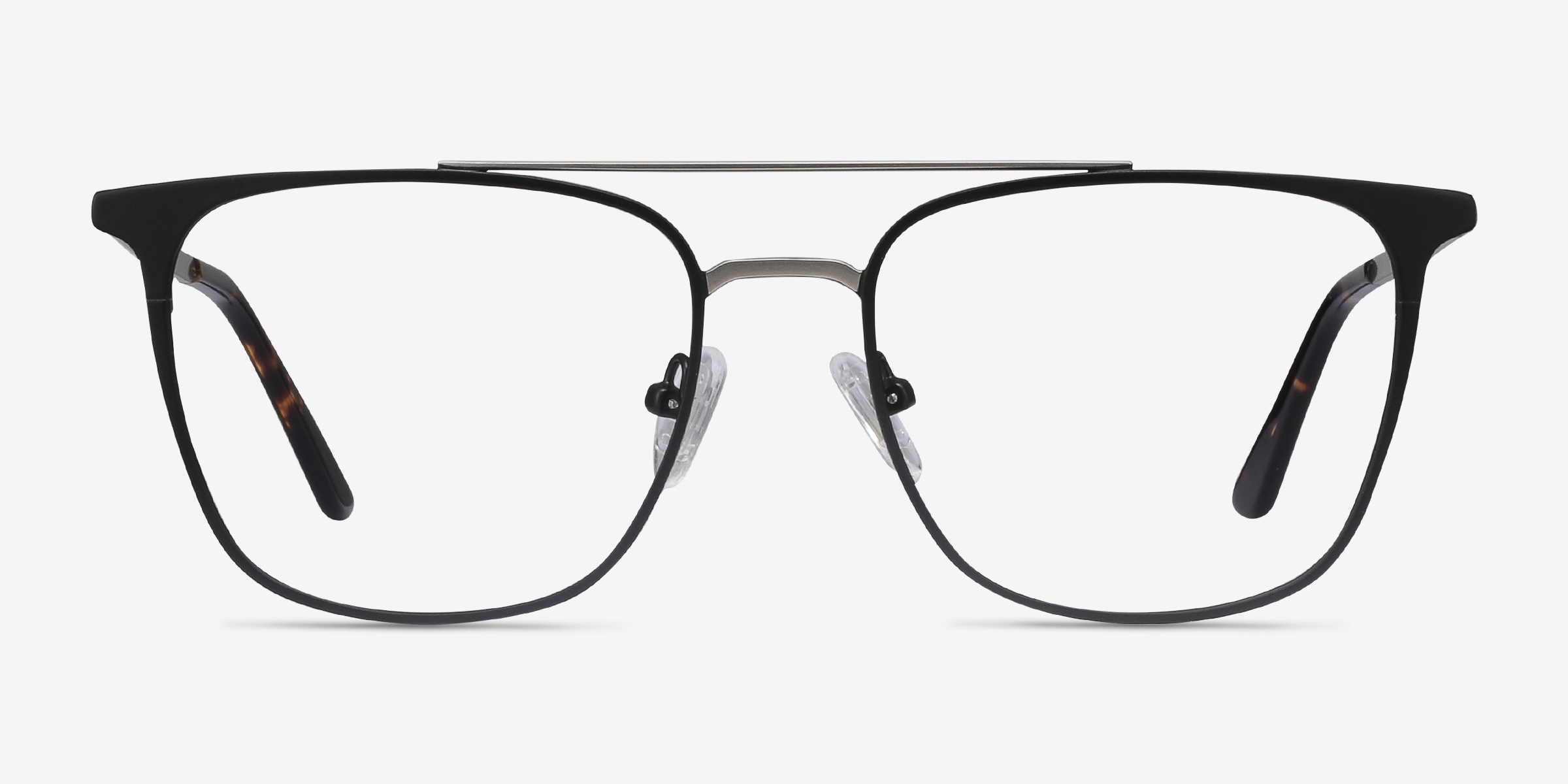 Contact Noir MétalMontures de lunettes de vue d'EyeBuyDirect, Vue de Face
